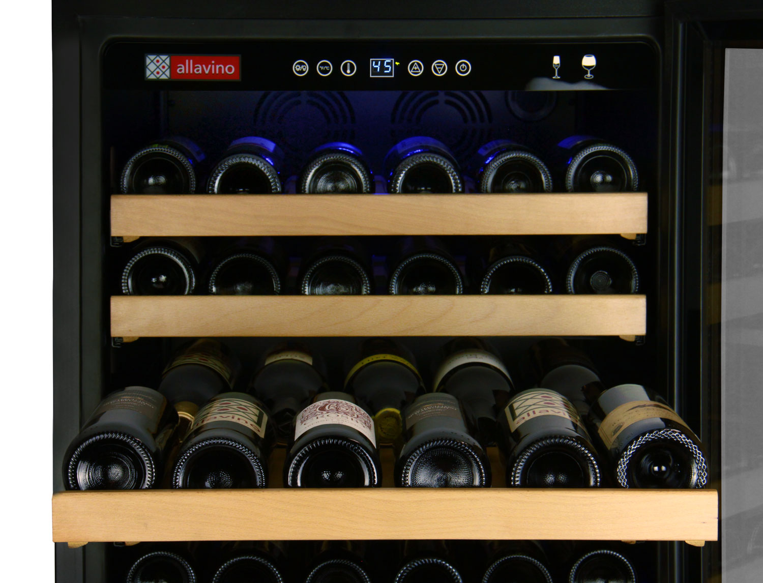 Allavino - 48"  348-Bottle Dual-Zone FlexCount Classic II Tru-Vino Side by Side Stainless Steel Wine Cooler (BF 2X-YHWR174-1S20)