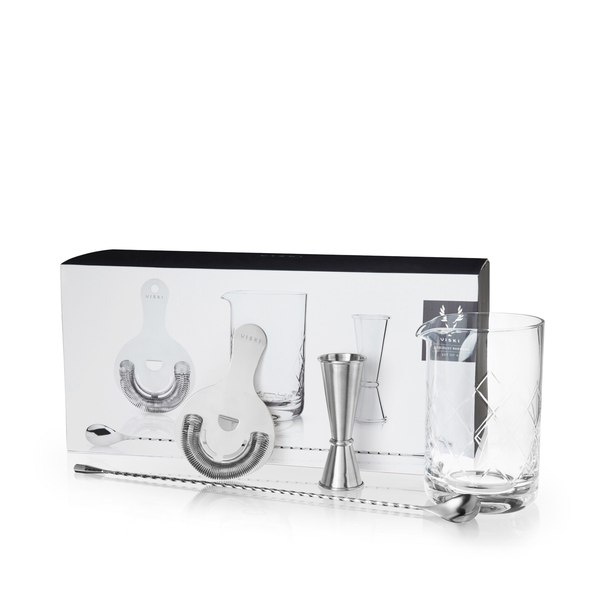 4-Piece Stainless Steel Mixologist Barware Set by Viski® (5307) Liquor Accessories Viski