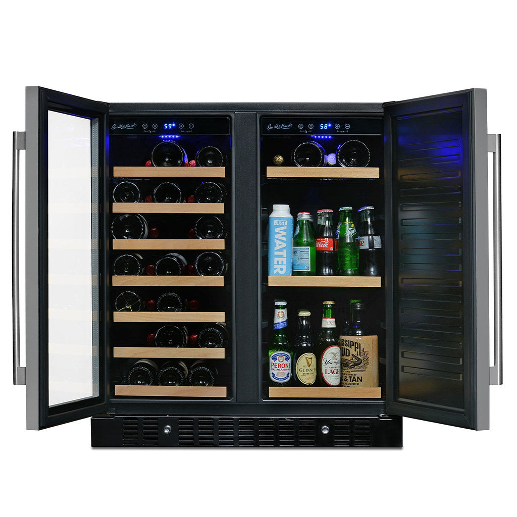 Smith & Hanks - 32" Dual-Zone Built-In/Freestanding Stainless Steel Wine & Beverage Center (RE100050)