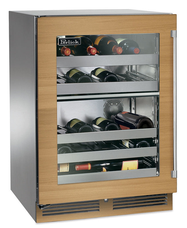 Perlick - 24" 32-Bottle Dual-Zone Indoor Undercounter Stainless Steel Wine Cooler (HP24DS-4)