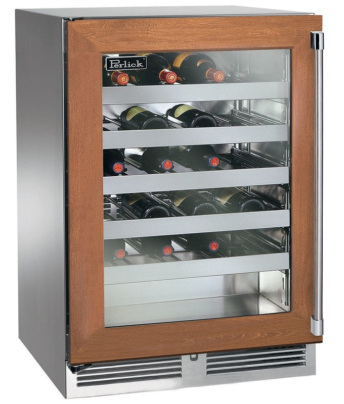 Perlick - 24" 20-Bottle Single-Zone Indoor Undercounter Sottile 18" Depth Stainless Steel Wine Cooler (HH24WS-4)