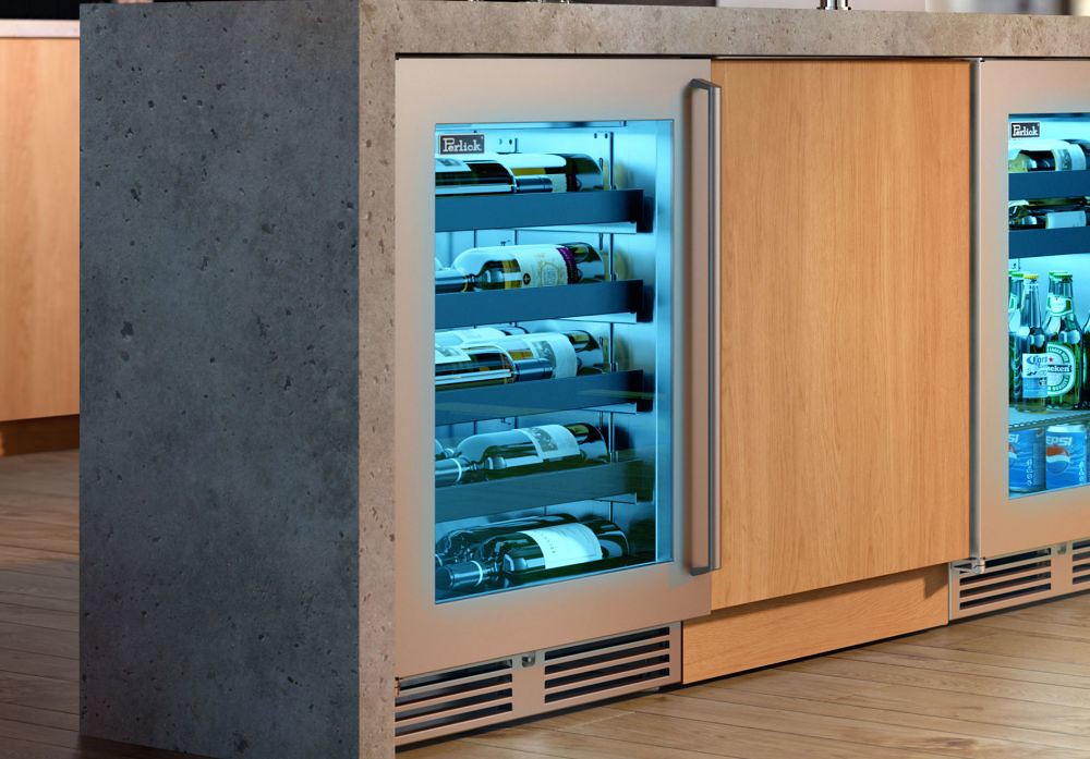 Perlick - 24" 20-Bottle Single-Zone Indoor Undercounter Sottile 18" Depth Stainless Steel Wine Cooler (HH24WS-4)