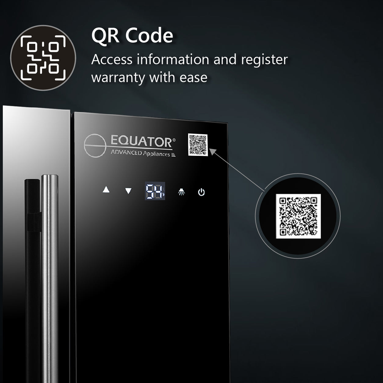 Equator Advanced Appliances - 25" 16-Bottle Single-Zone Sleek Black Wine Cooler (WR 16)