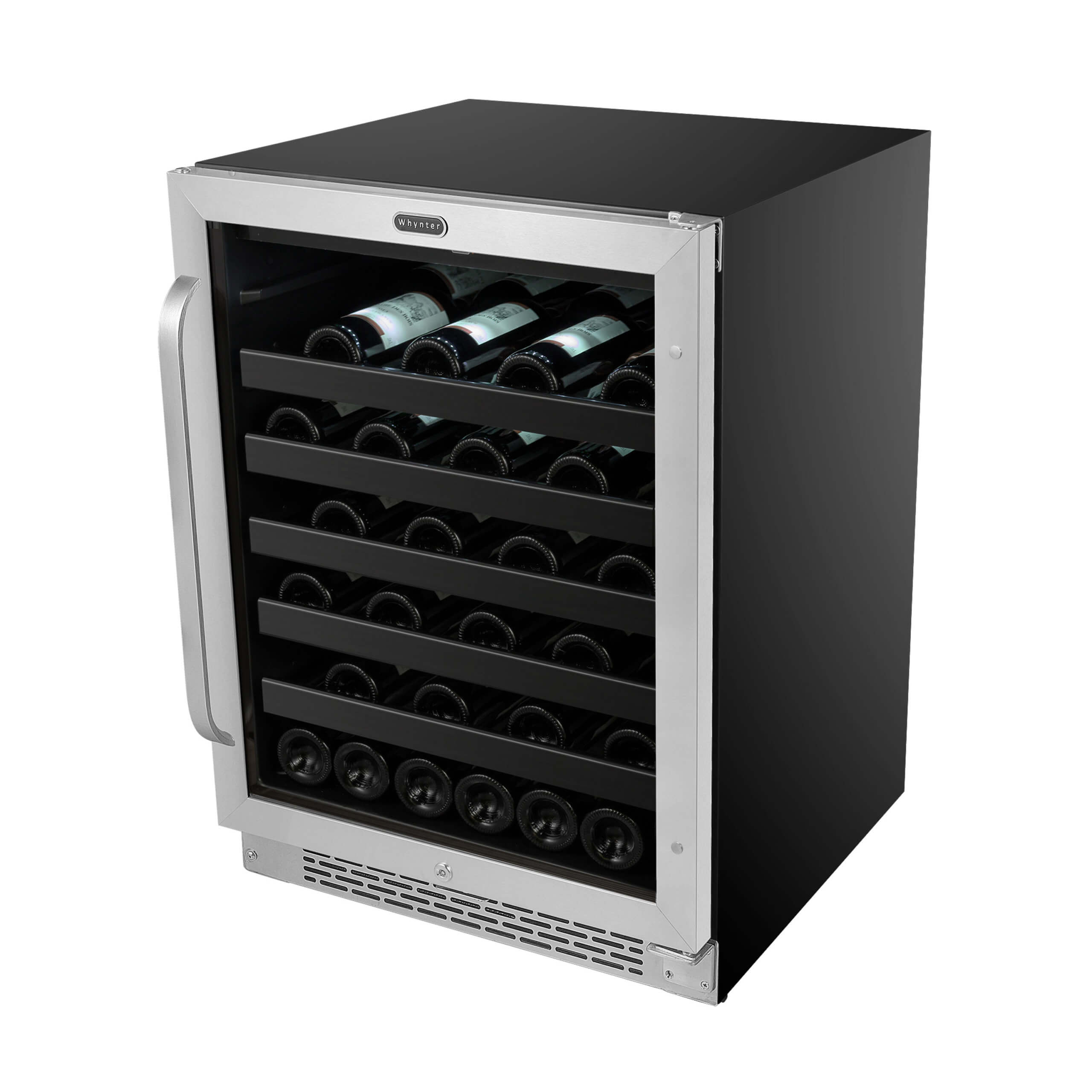 Whynter - 24" 46-Bottle Single-Zone Built-in Undercounter Stainless Steel Wine Cooler (BWR-408SB)