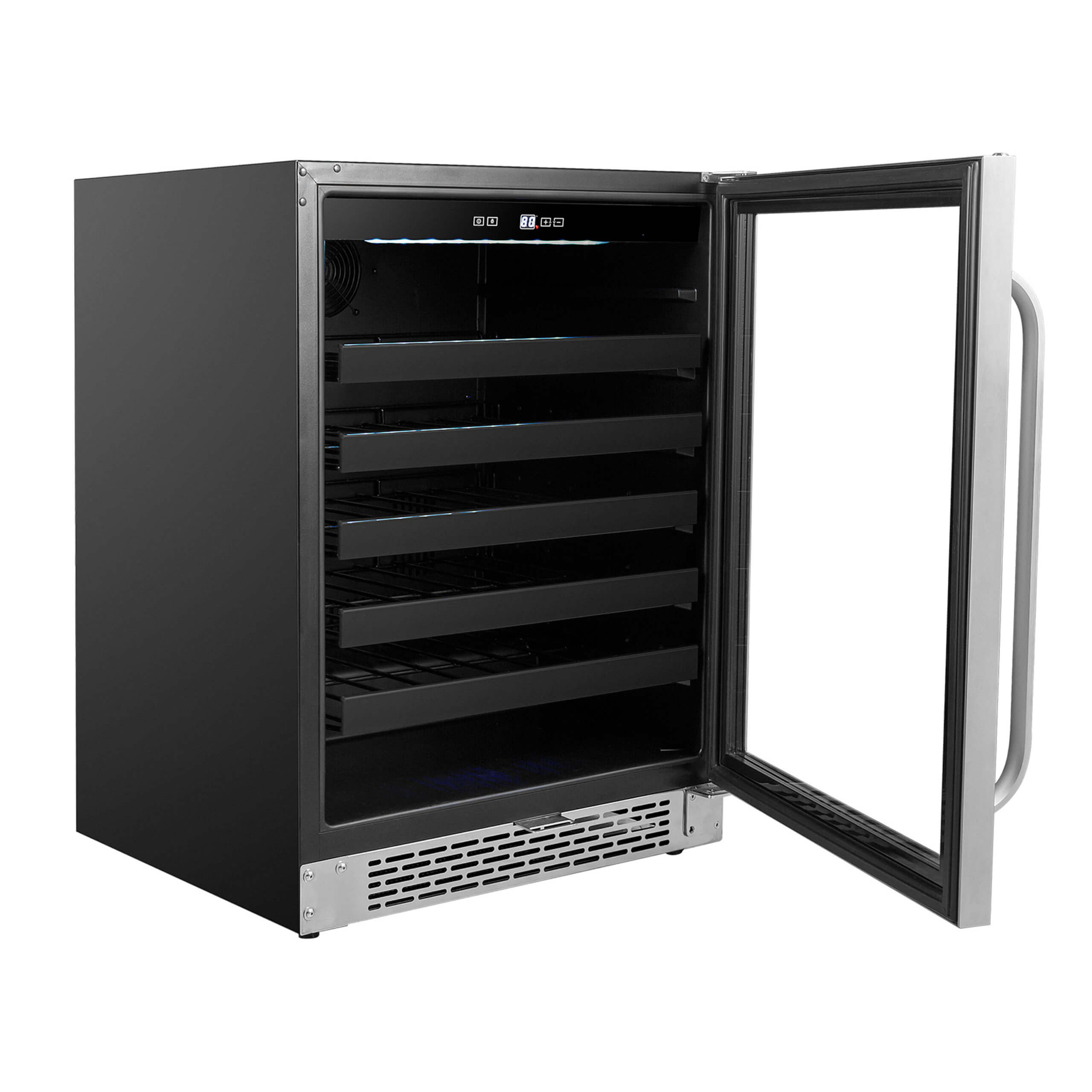 Whynter - 24" 46-Bottle Single-Zone Built-in Undercounter Stainless Steel Wine Cooler (BWR-408SB)