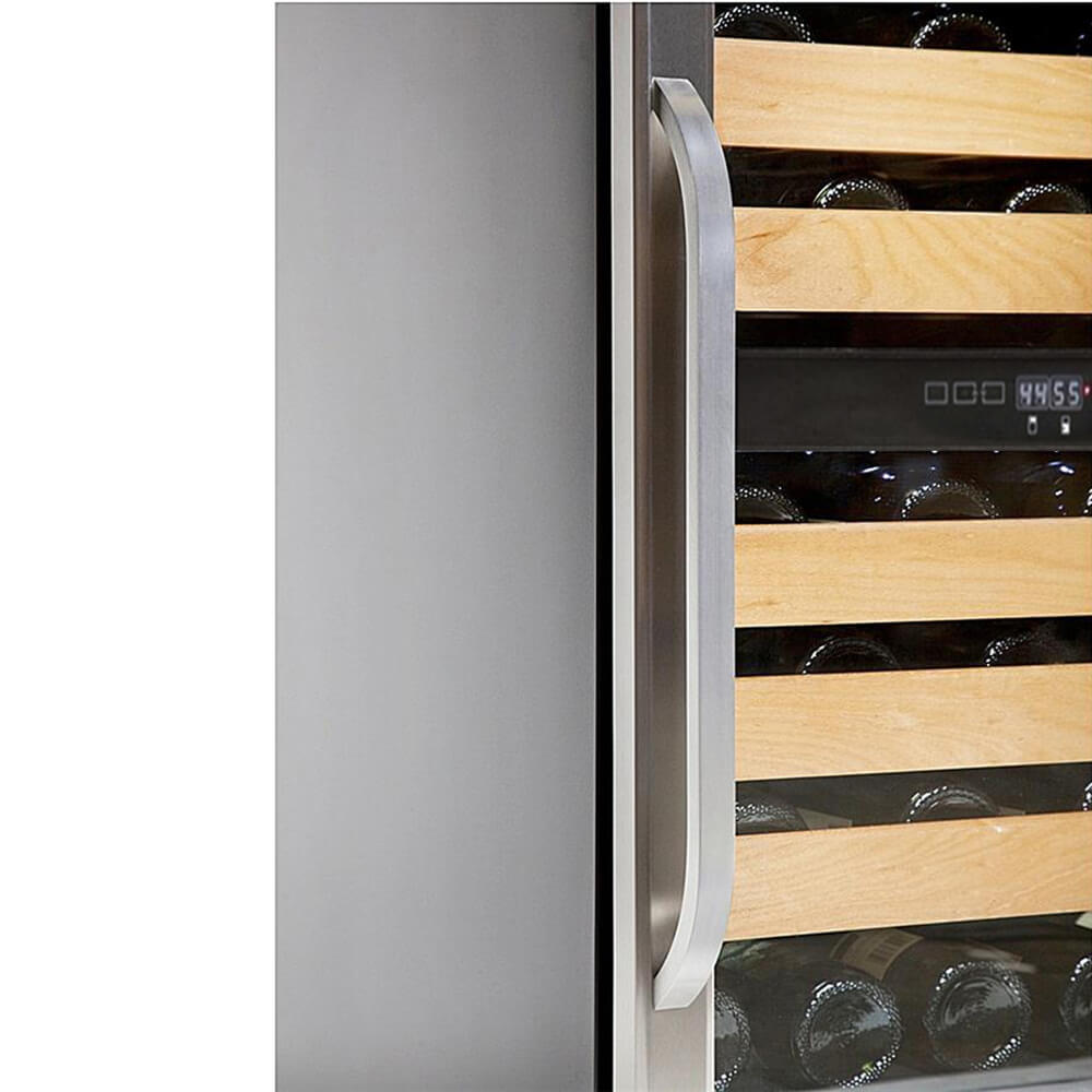 Whynter - 24" 46-Bottle Dual-Zone Built-in/Freestanding Black Wine Cooler w/ Stainless Steel Glass Door (BWR-462DZ)