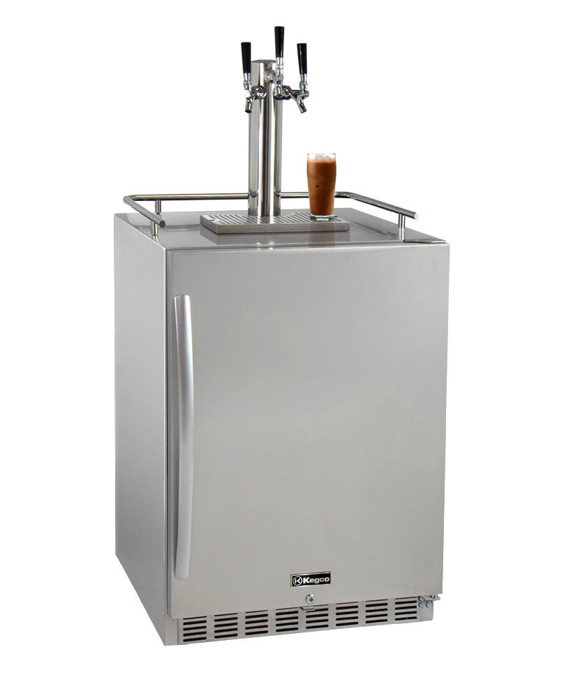 Kegco - 24"  All Stainless Steel Cold Brew Coffee Outdoor Built-in Kegerator (ICHK38SSU)