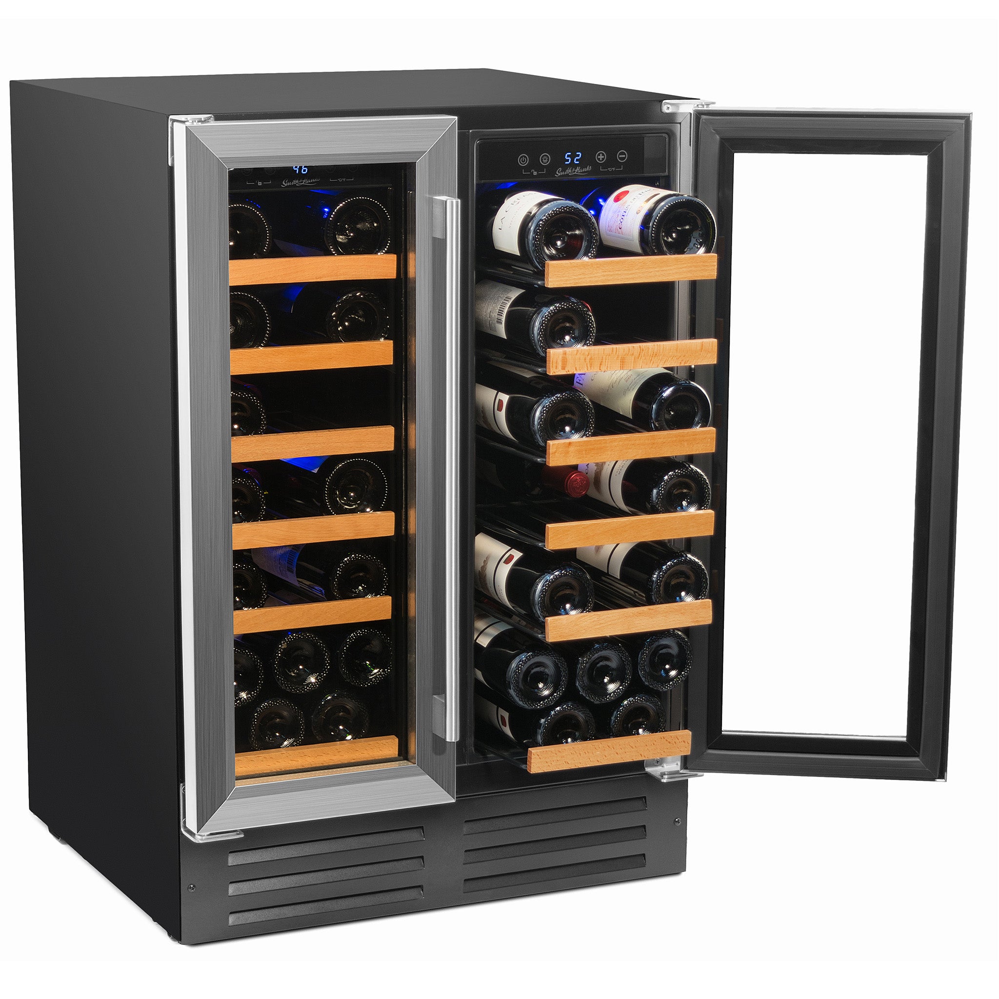 Smith & Hanks - 24" 40 Bottle Dual Zone Stainless Steel Trim French Door Wine Cooler (RE100008)