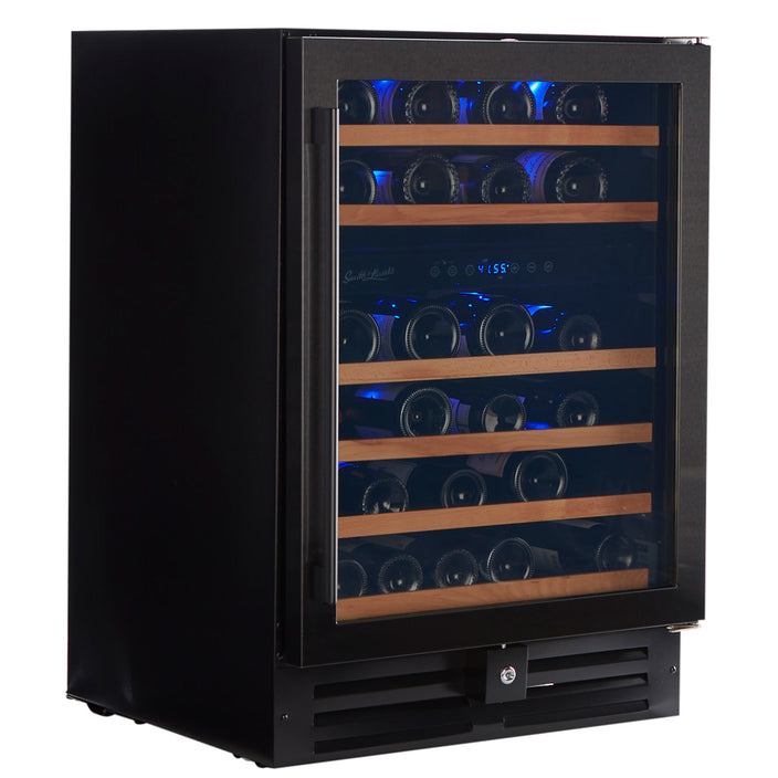 Smith & Hanks - 24" 46 Bottle Dual Zone Black Stainless Under Counter Wine Cooler (RE55002)