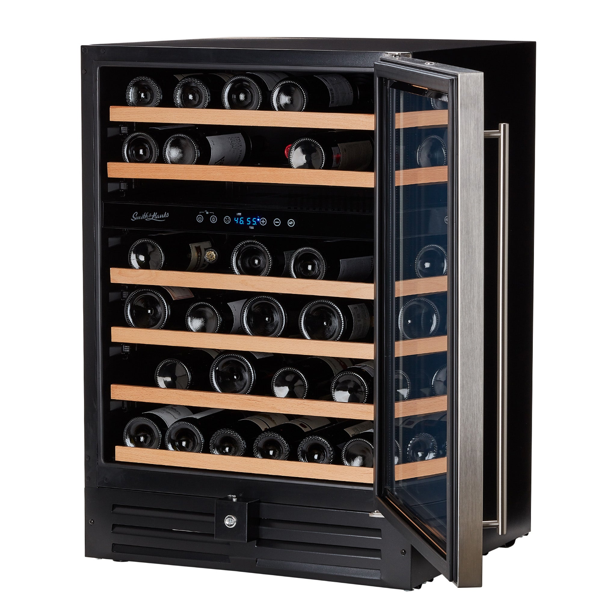 Smith & Hanks - 24" 46 Bottle Premium Dual Zone Under Counter Wine Cooler with Seamless Stainless Steel Trim Door (RE100009)