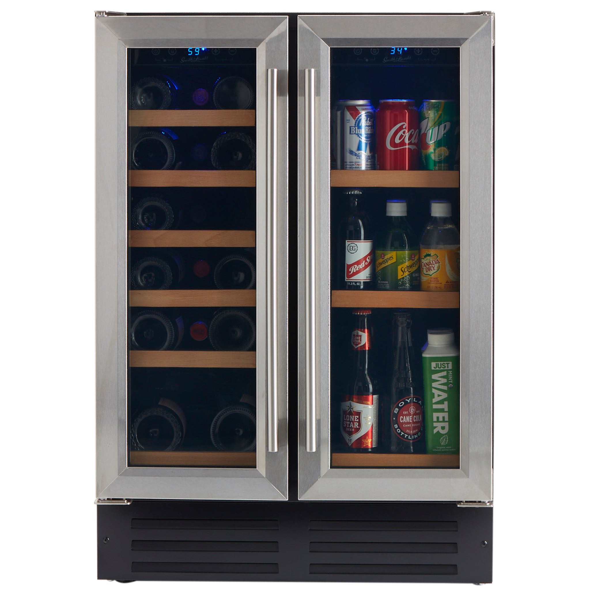 Smith & Hanks - 24" Dual Zone Stainless Steel Trim Under Counter Wine and Beverage Center (RE100055)