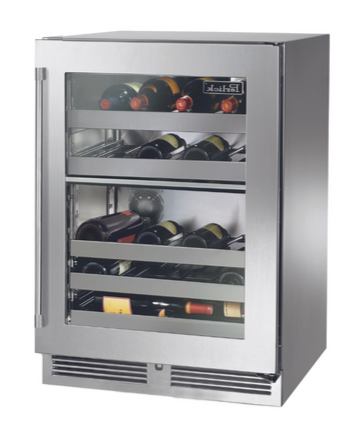 Perlick - 24" 32-Bottle Dual-Zone Indoor Undercounter Stainless Steel Wine Cooler (HP24DS-4)