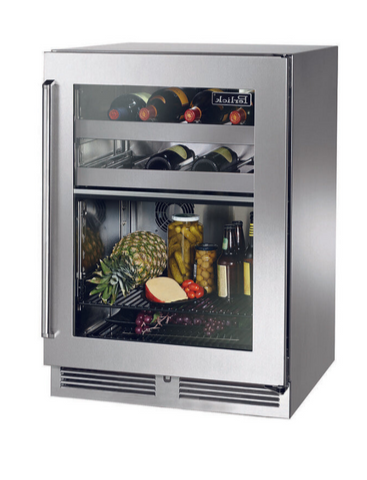 Perlick - 24" Dual-Zone Outdoor Undercounter Stainless Steel Wine Cooler/Refrigerator Combination (HP24CO-4)