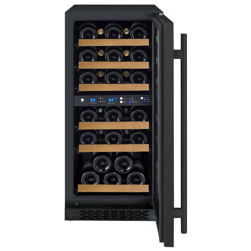 Allavino - 15"  30-Bottle Dual-Zone FlexCount II Black Wine Cooler (AO VSWR30-2BR20)