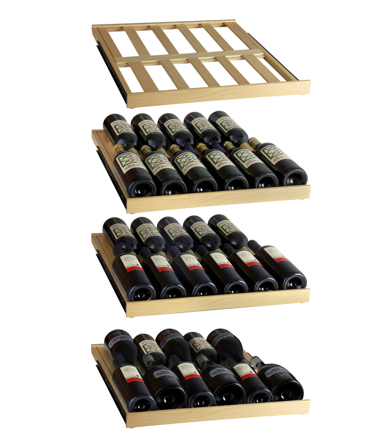 Allavino - 48"  348-Bottle Dual-Zone FlexCount Classic II Tru-Vino Side by Side Stainless Steel Wine Cooler (BF 2X-YHWR174-1S20)