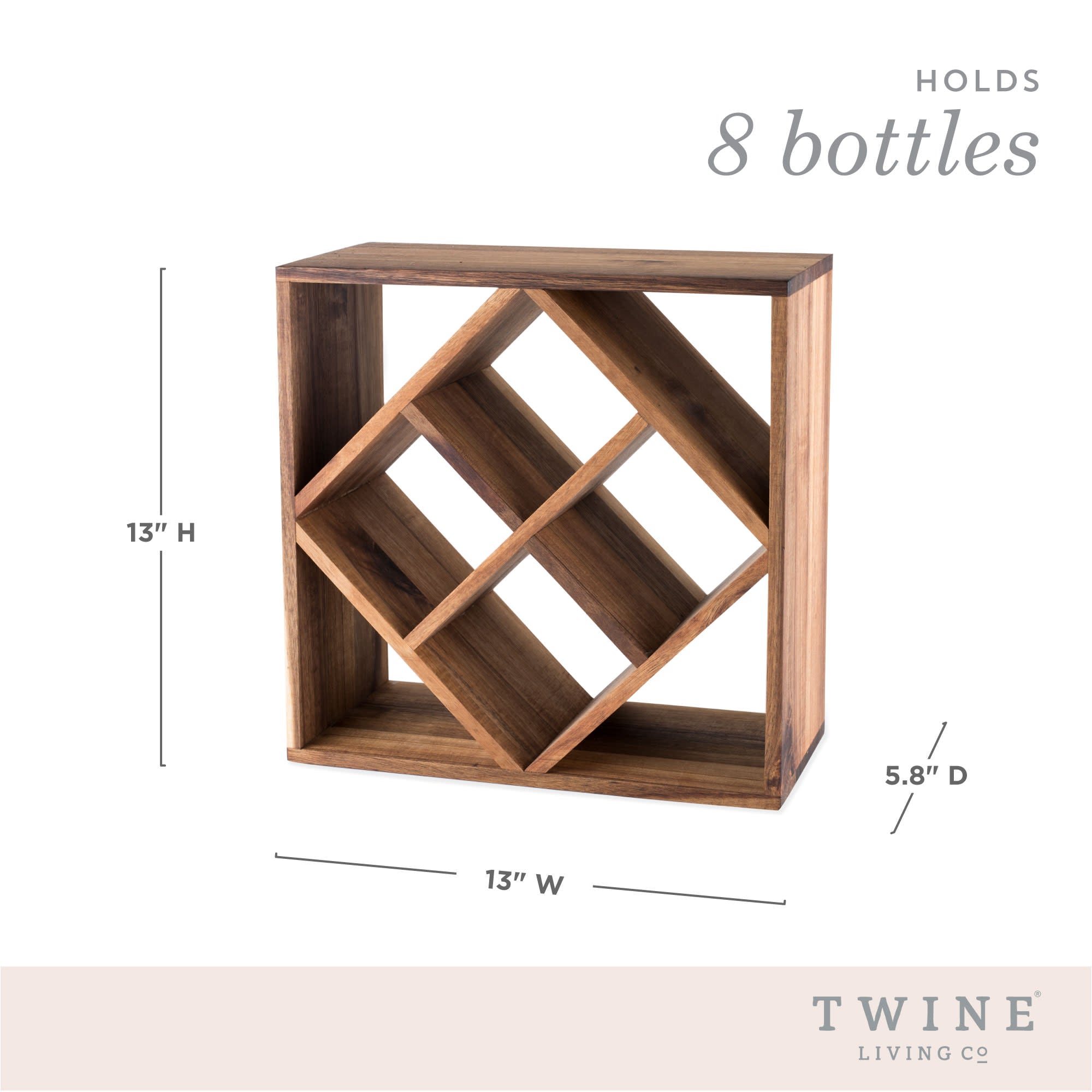 Acacia Wood Lattice Wine Rack by Twine® (5911) Wine Accessories Twine