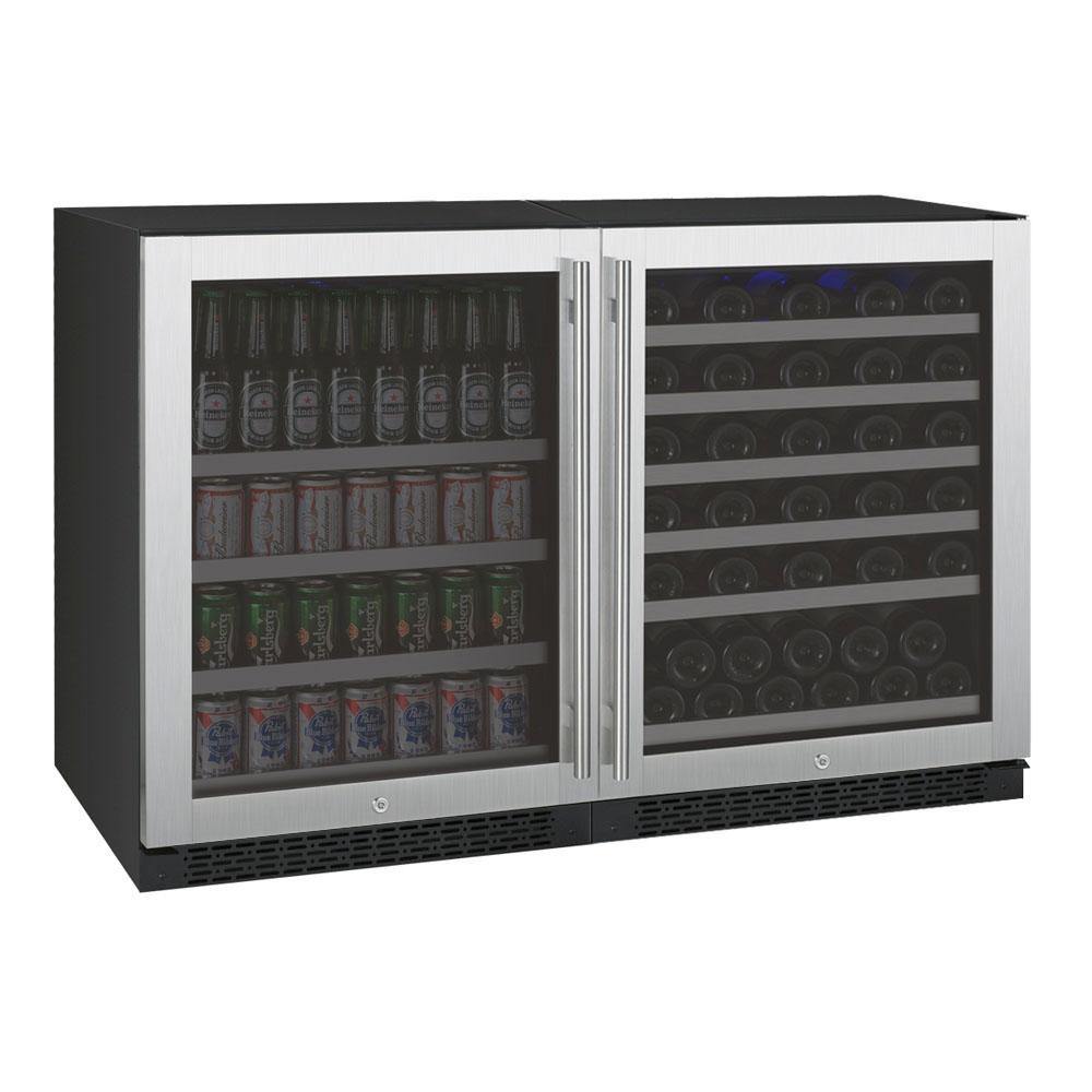 Allavino - 47" Wide 56 Bottle/154 Can Dual Zone FlexCount II Series Side by Side Wine and Beverage Center (BF 3Z-VSWB24-2S20) Wine Cooler Allavino 