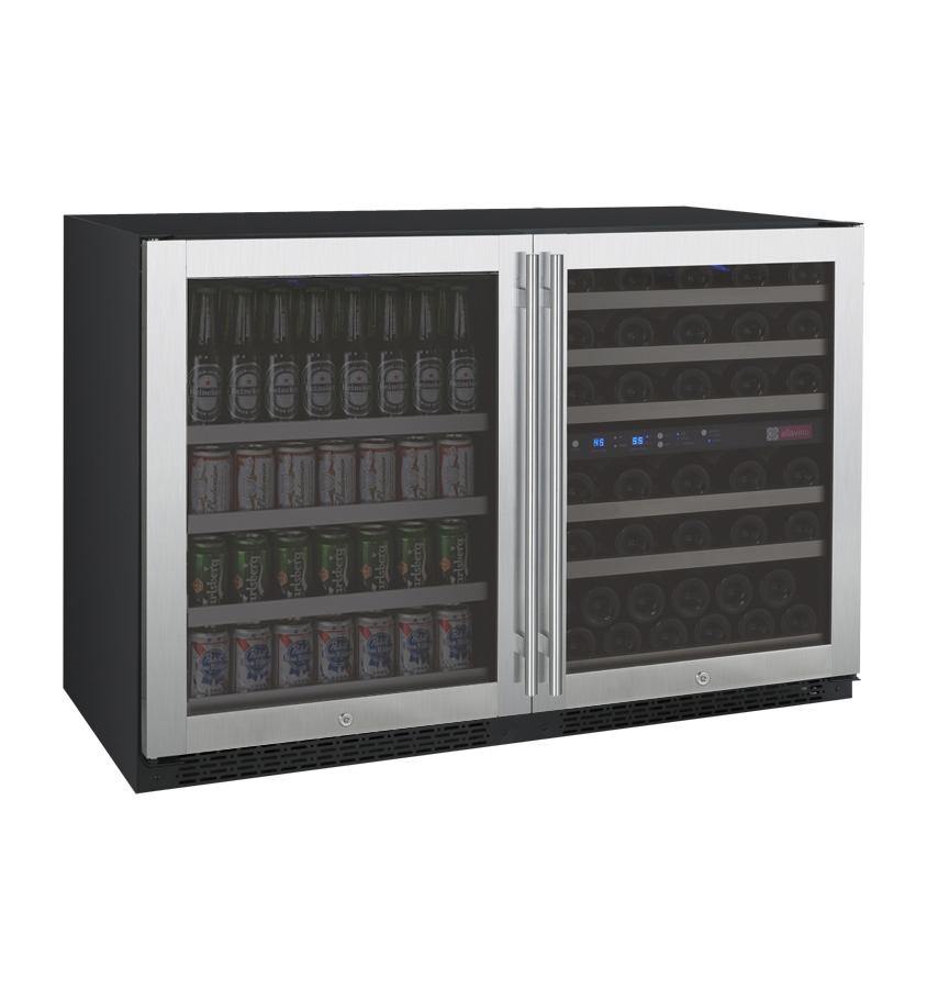 Allavino - 47" Wide 56 Bottle/124 Can FlexCount II Tru-Vino Side by Side Stainless Wine and Beverage Center (BF 3Z-VSWB24-3S20) Wine Cooler Allavino 