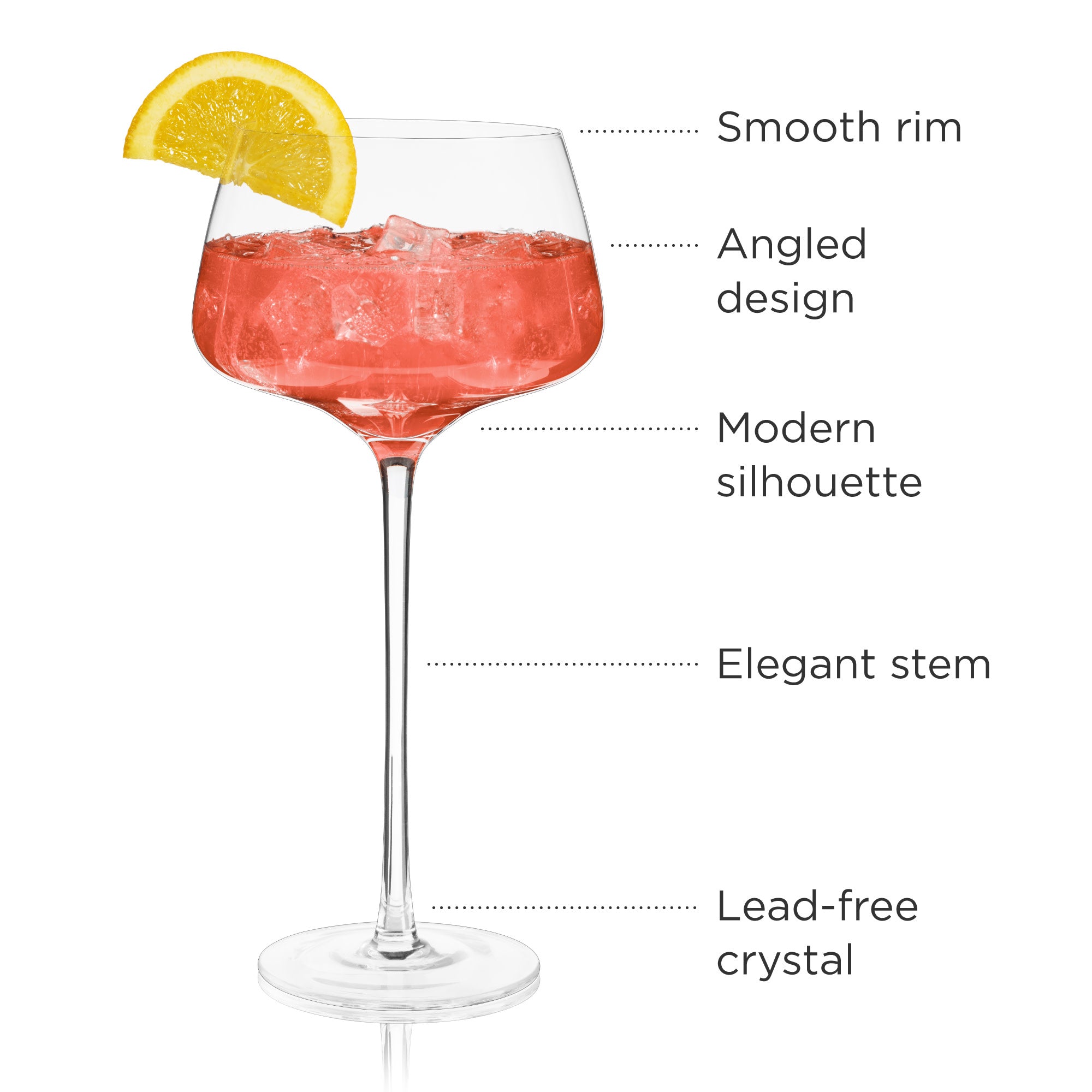 Angled Crystal Amaro Spritz Glasses by Viski® (9428) Drinkware Viski