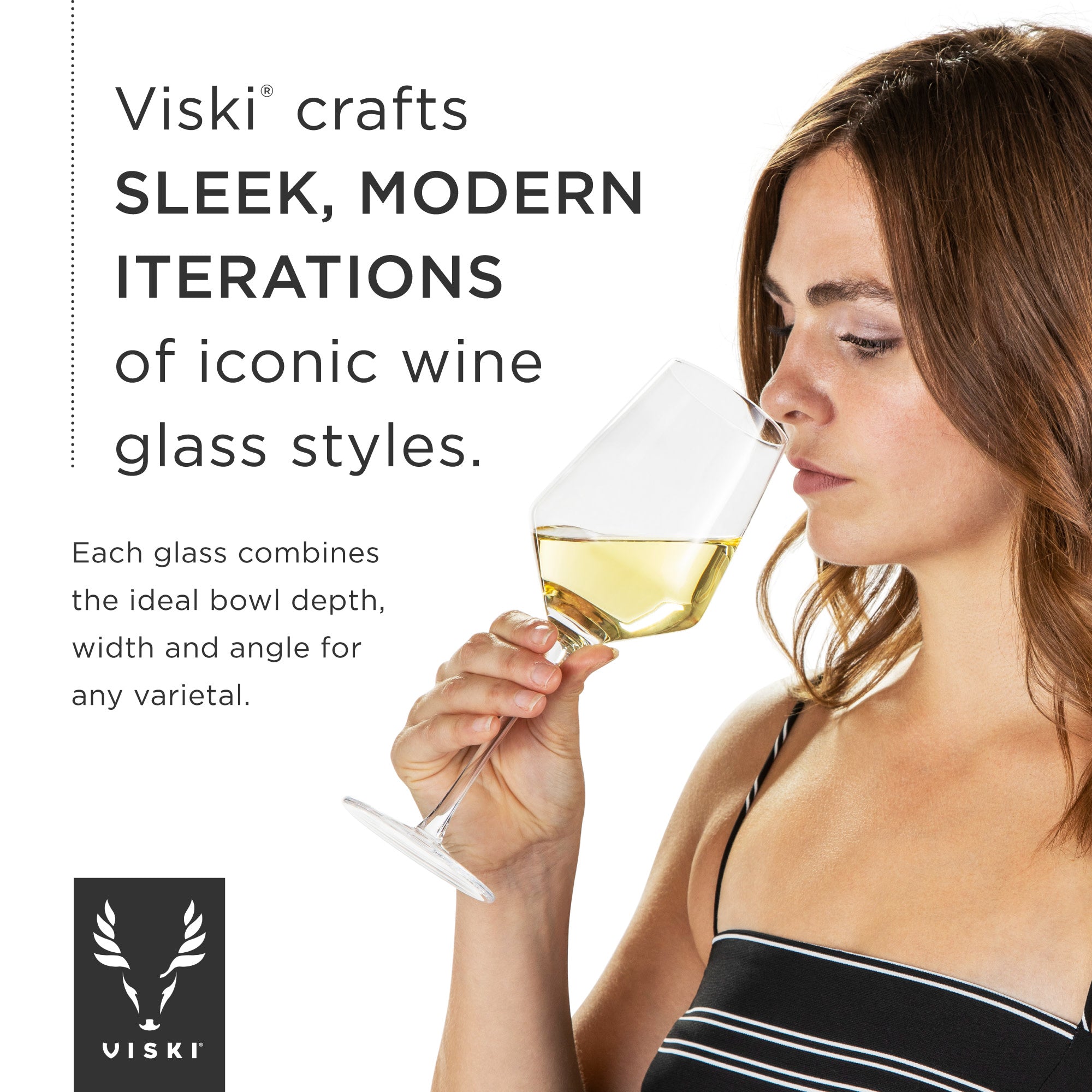 Angled Crystal Bordeaux Glasses by Viski® (4531) Drinkware Viski