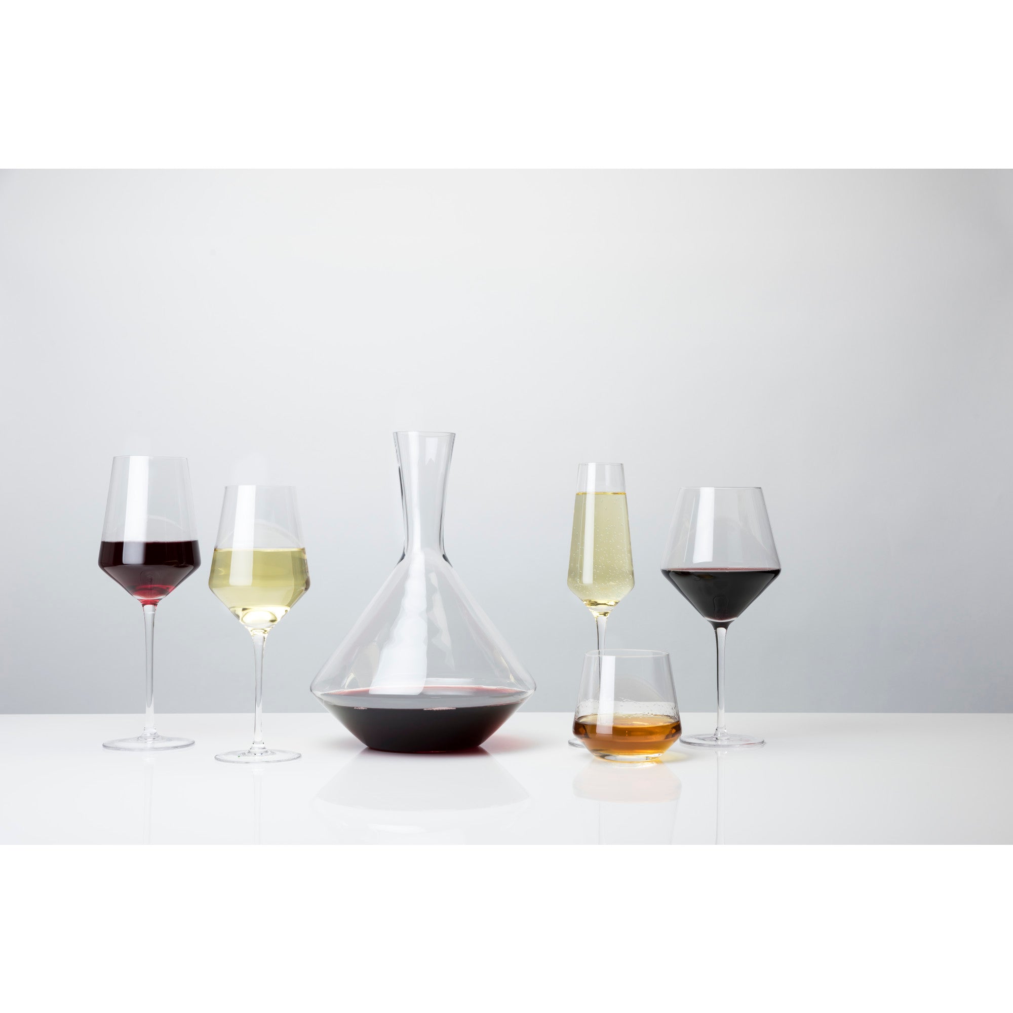 Angled Crystal Burgundy Glasses by Viski® (4532) Drinkware Viski