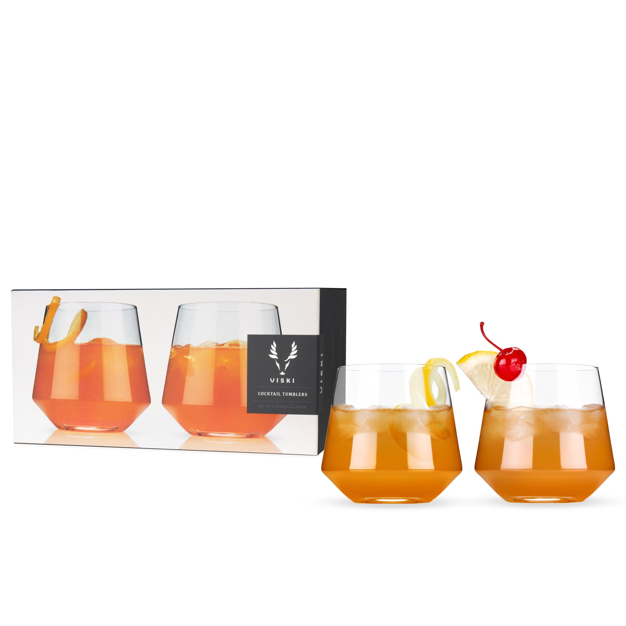 Angled Crystal Cocktail Tumblers by Viski® (4527) Drinkware Viski