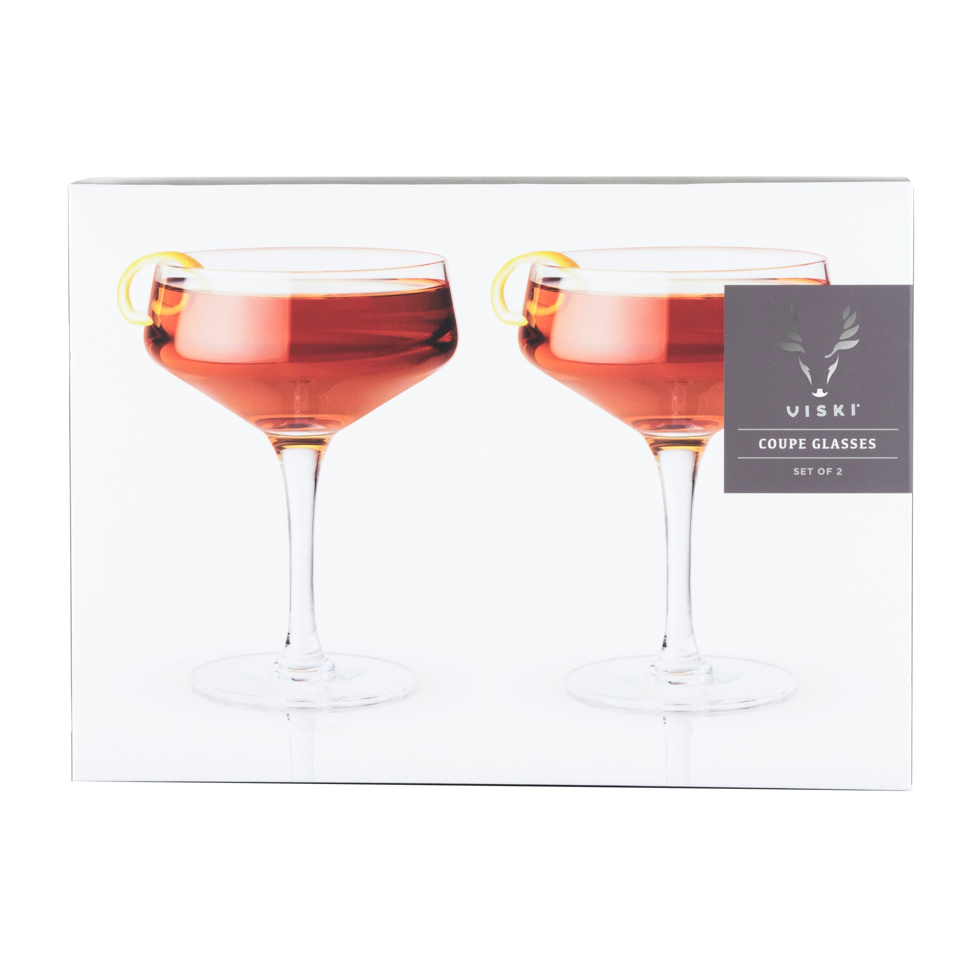 Angled Crystal Coupe Glasses by Viski® (5399) Drinkware Viski