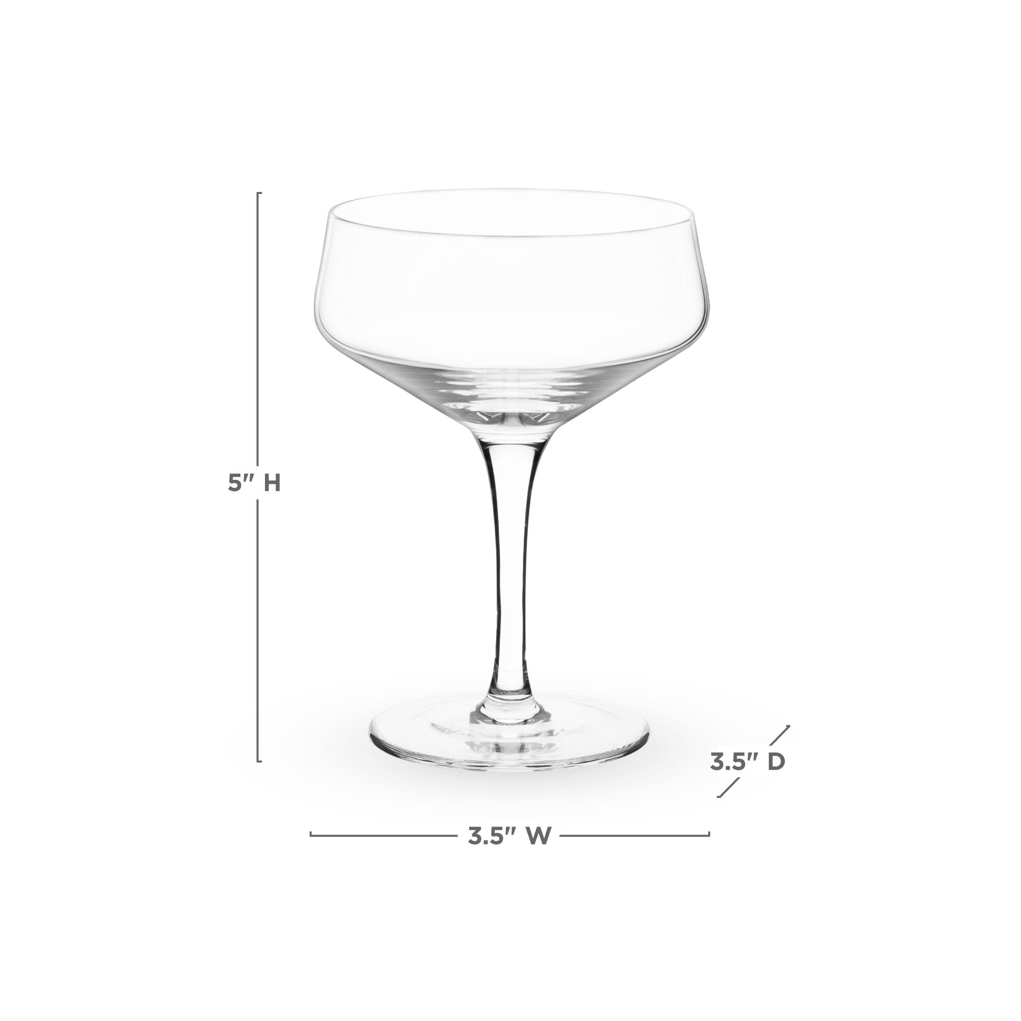 Angled Crystal Coupe Glasses by Viski® (5399) Drinkware Viski
