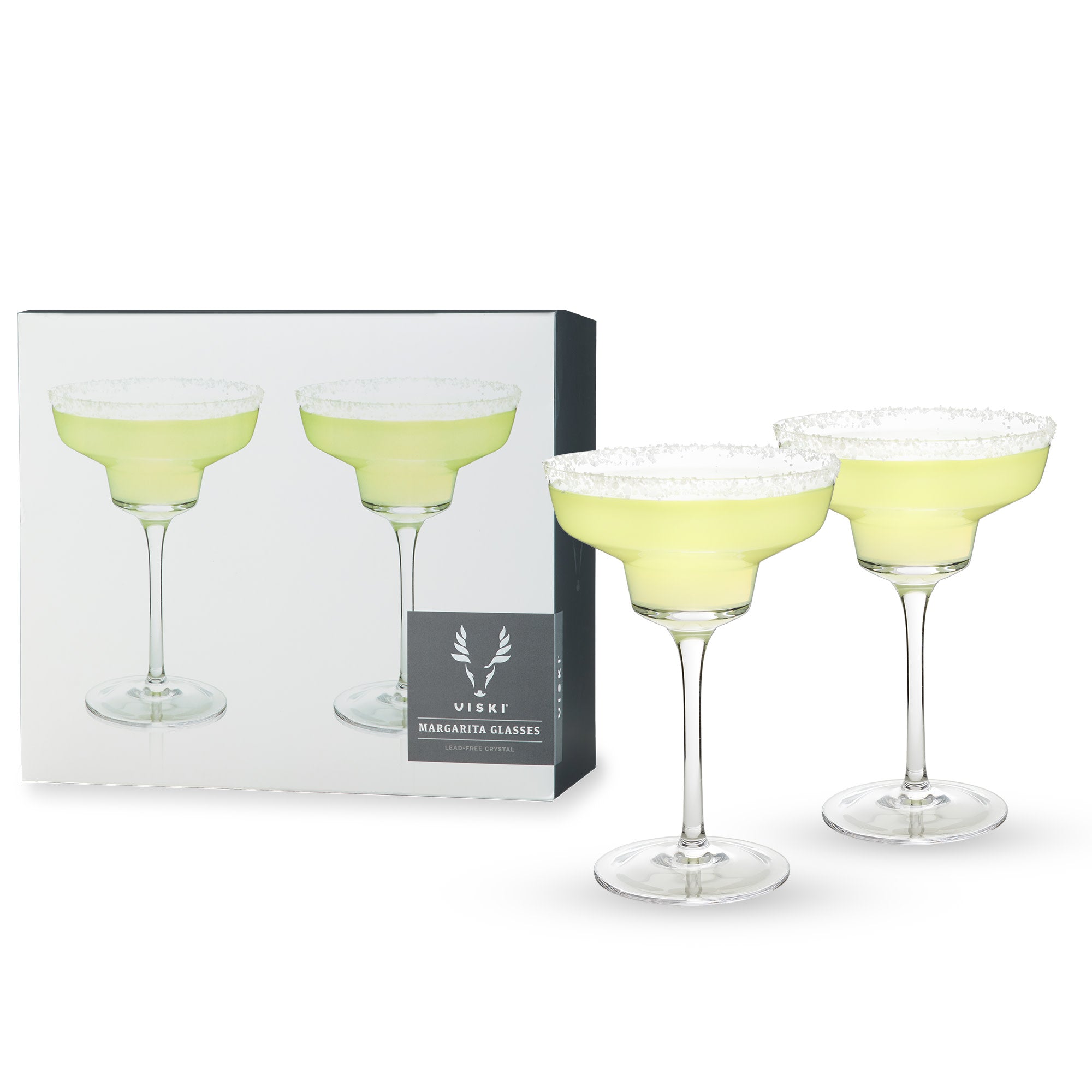 Angled Crystal Margarita Glasses by Viski® (5253) Drinkware Viski
