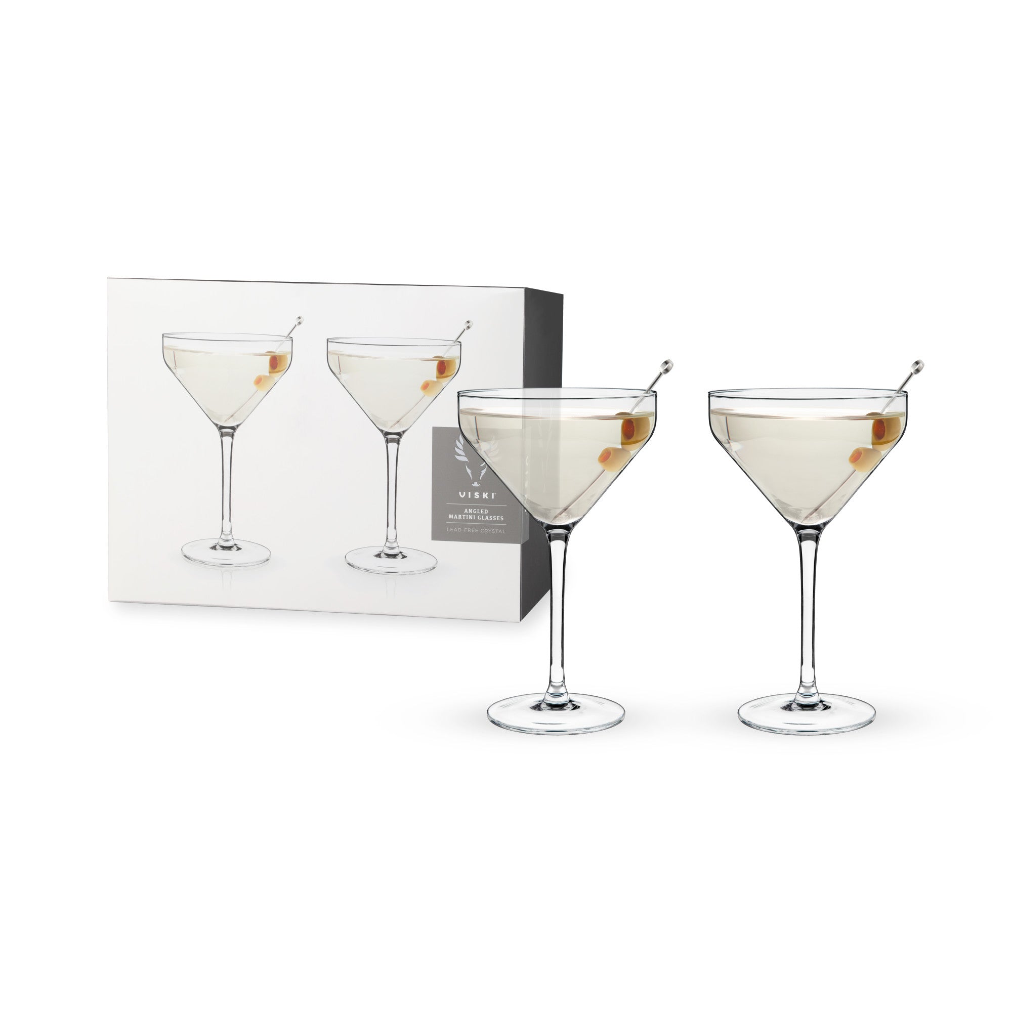 Angled Martini Glasses by Viski (1083) Drinkware Viski