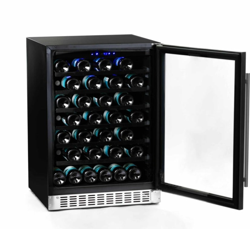 Azure - 24" 54 Bottle Single Zone Wine Cooler w/ Stainless Steel Glass Door (A224WC-S)