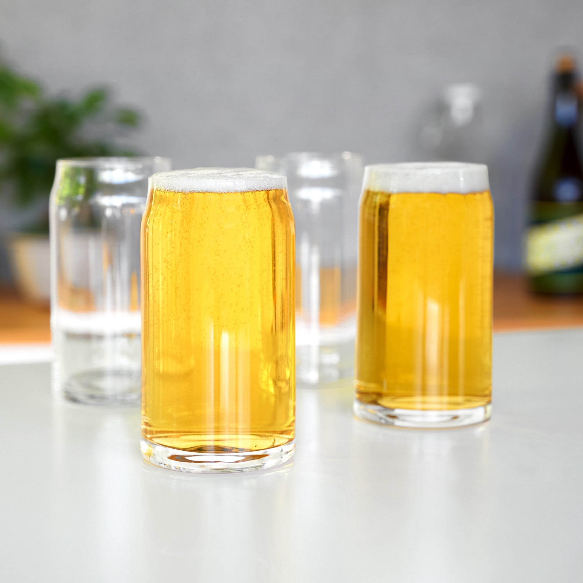 Beer Can Pint Glasses, Set of 4 by True (10485)