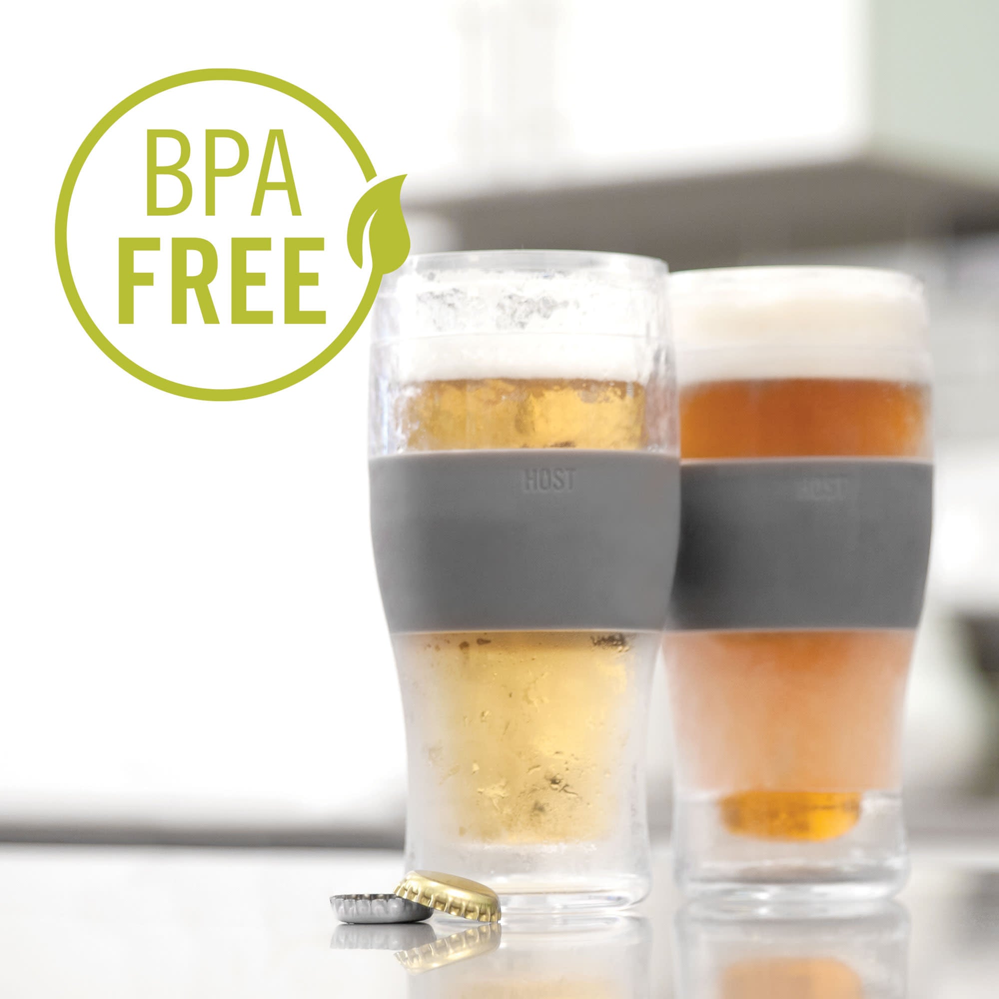 Beer FREEZE™ Cooling Cups (set of 2) in Marble by HOST® (10023) Drinkware HOST