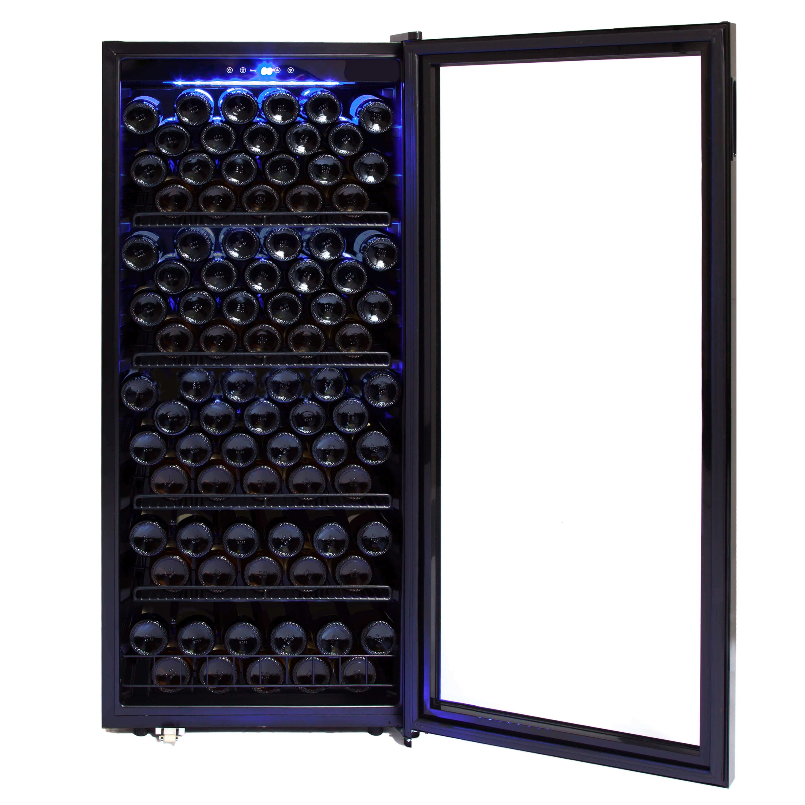 Whynter - 24" 124-Bottle Single-Zone Freestanding Black Wine Cooler (FWC-1201BB)