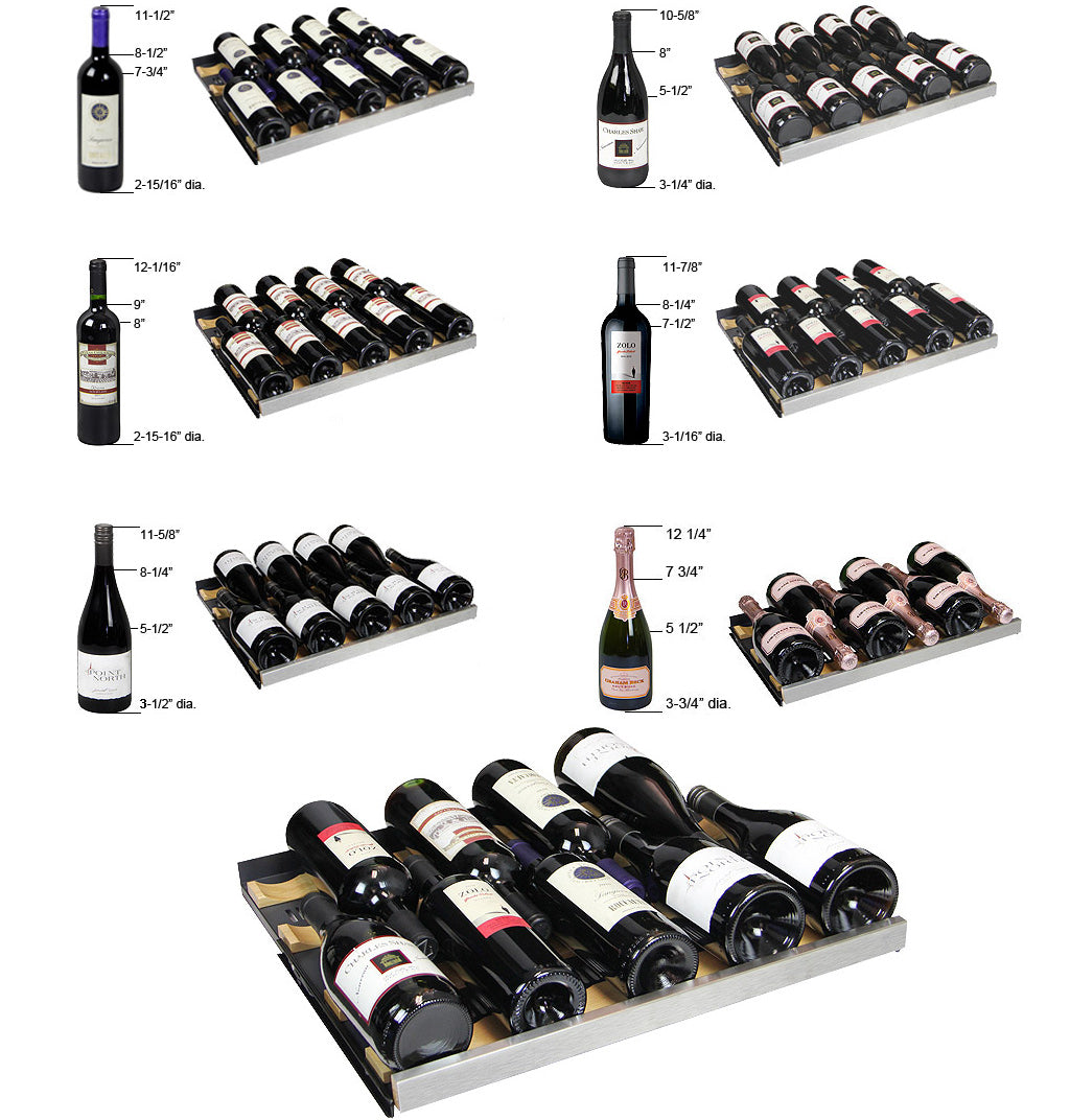 Allavino - 47" 344-Bottle Four-Zone Wine Cooler (BF 2X-VSWR172) FlexCount II Tru-Vino