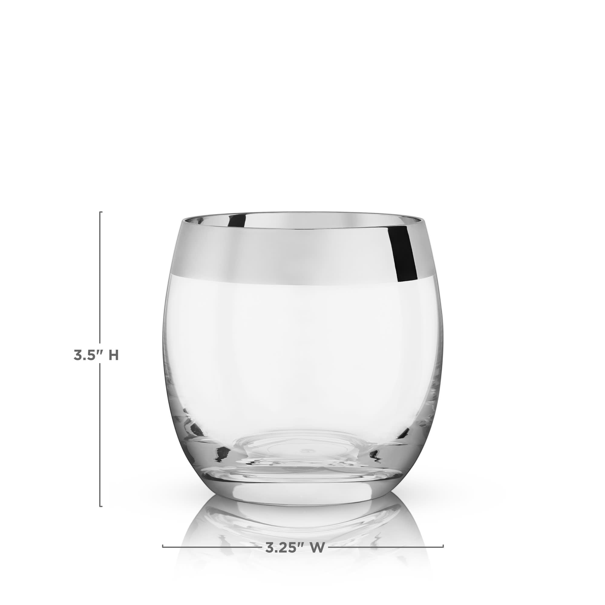 Chrome Rim Crystal Tumblers by Viski® (3468) Drinkware Viski