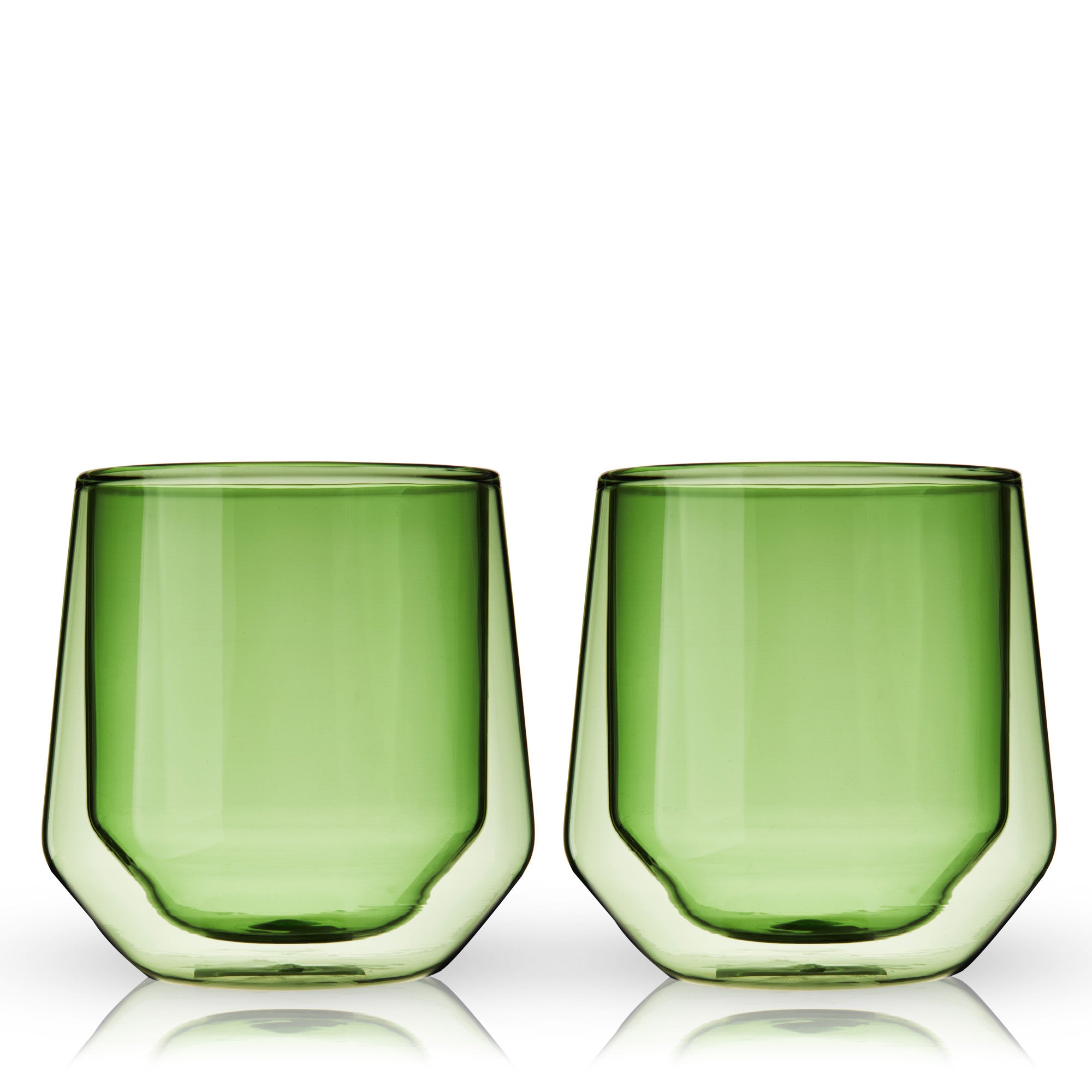 Double Walled Aurora Tumblers in Green set of 2 by Viski (11189)