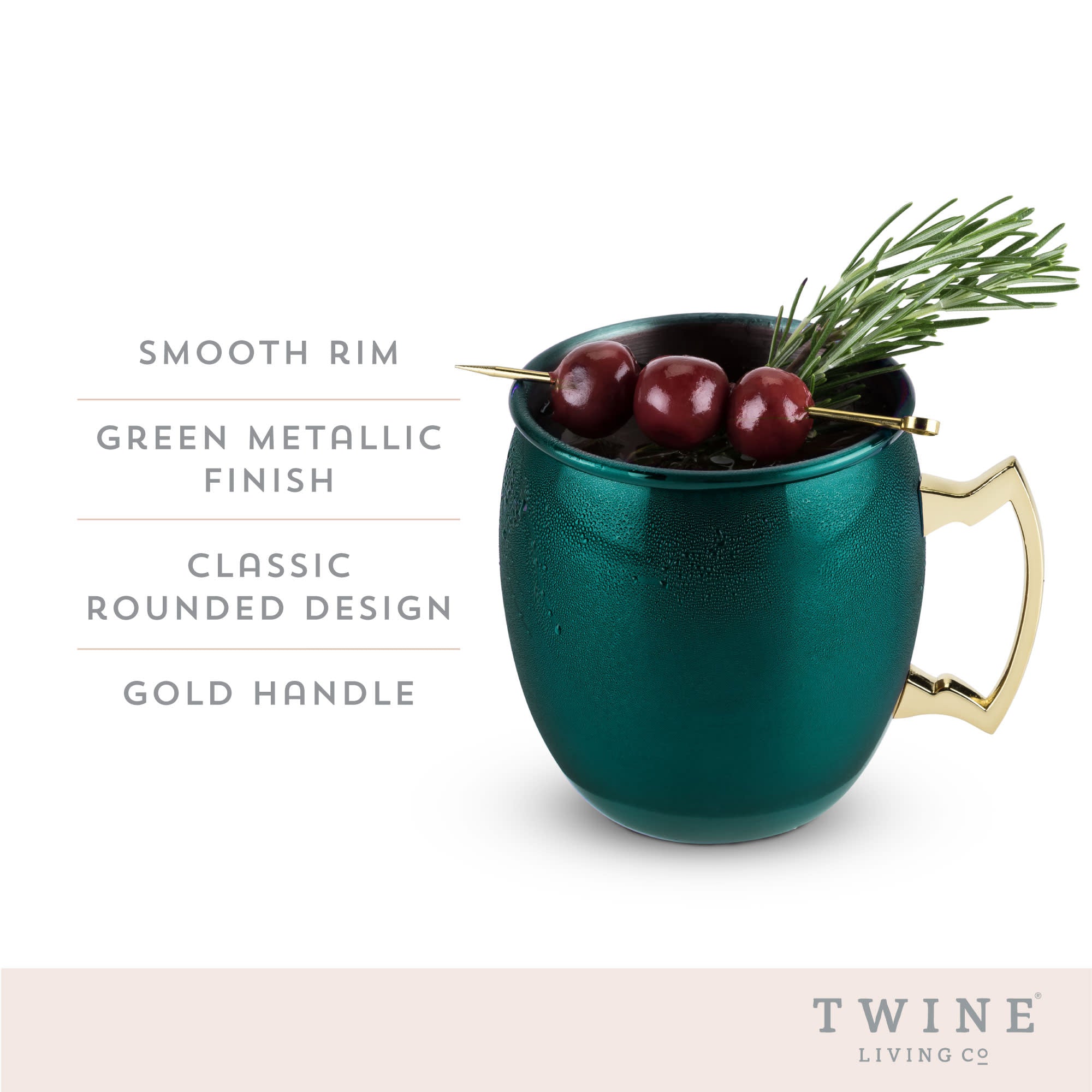 Emerald Moscow Mule Mug by Twine Living® (6124) Drinkware Twine
