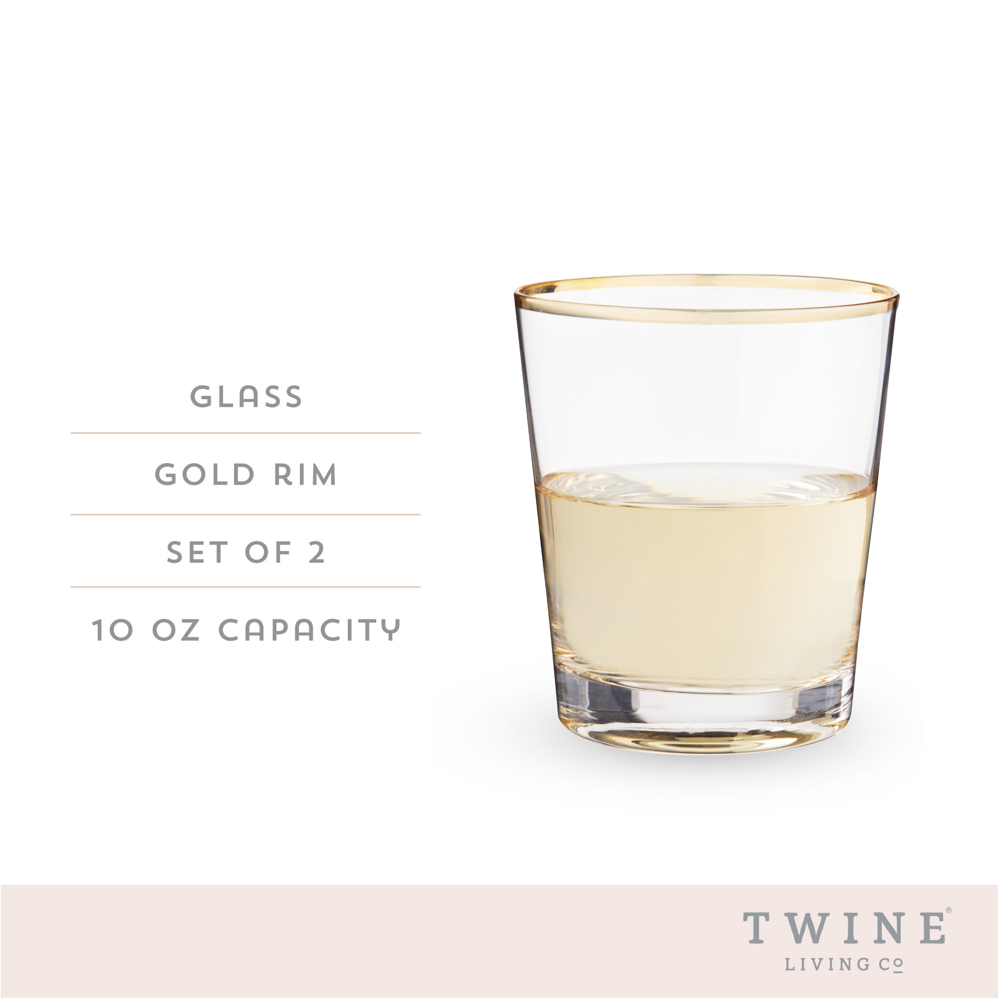 Gilded Glass Tumbler Set by Twine Living® (10757) Drinkware Twine
