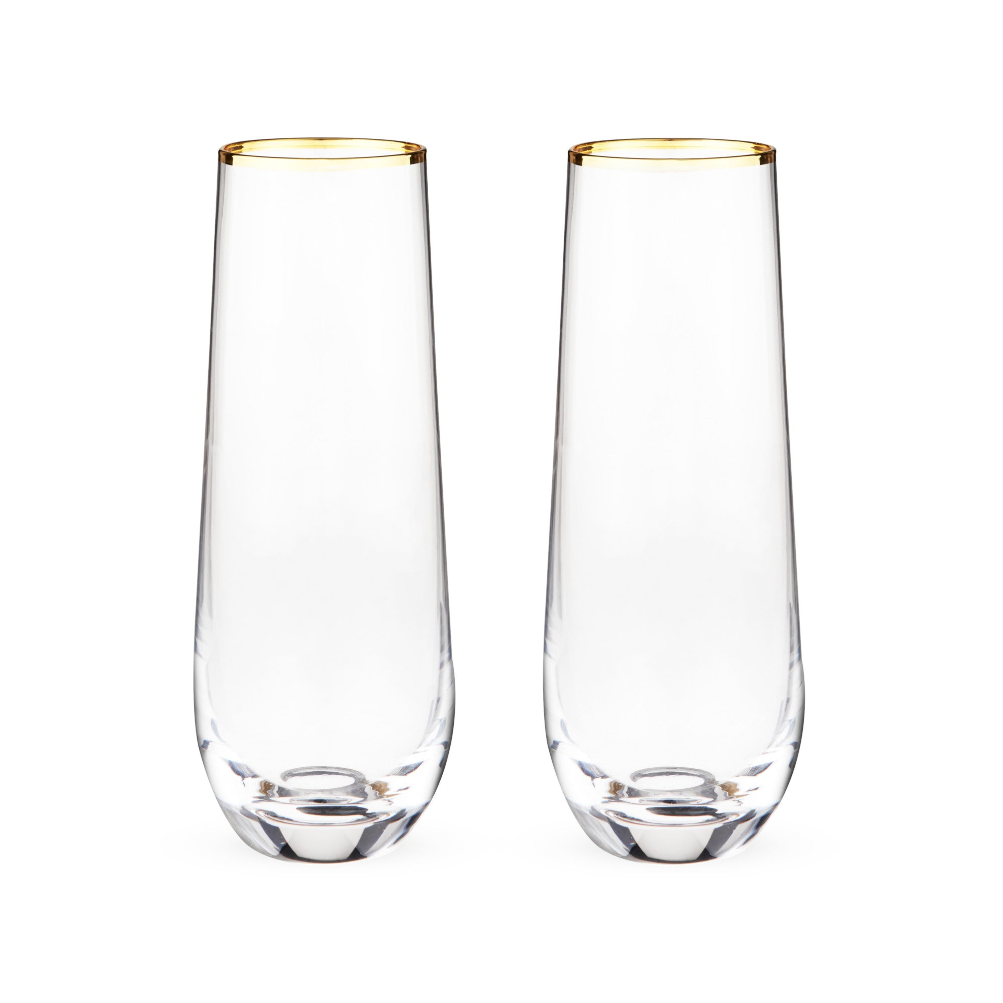 Gilded Stemless Champagne Flute Set by Twine Living® (10759) Drinkware Twine