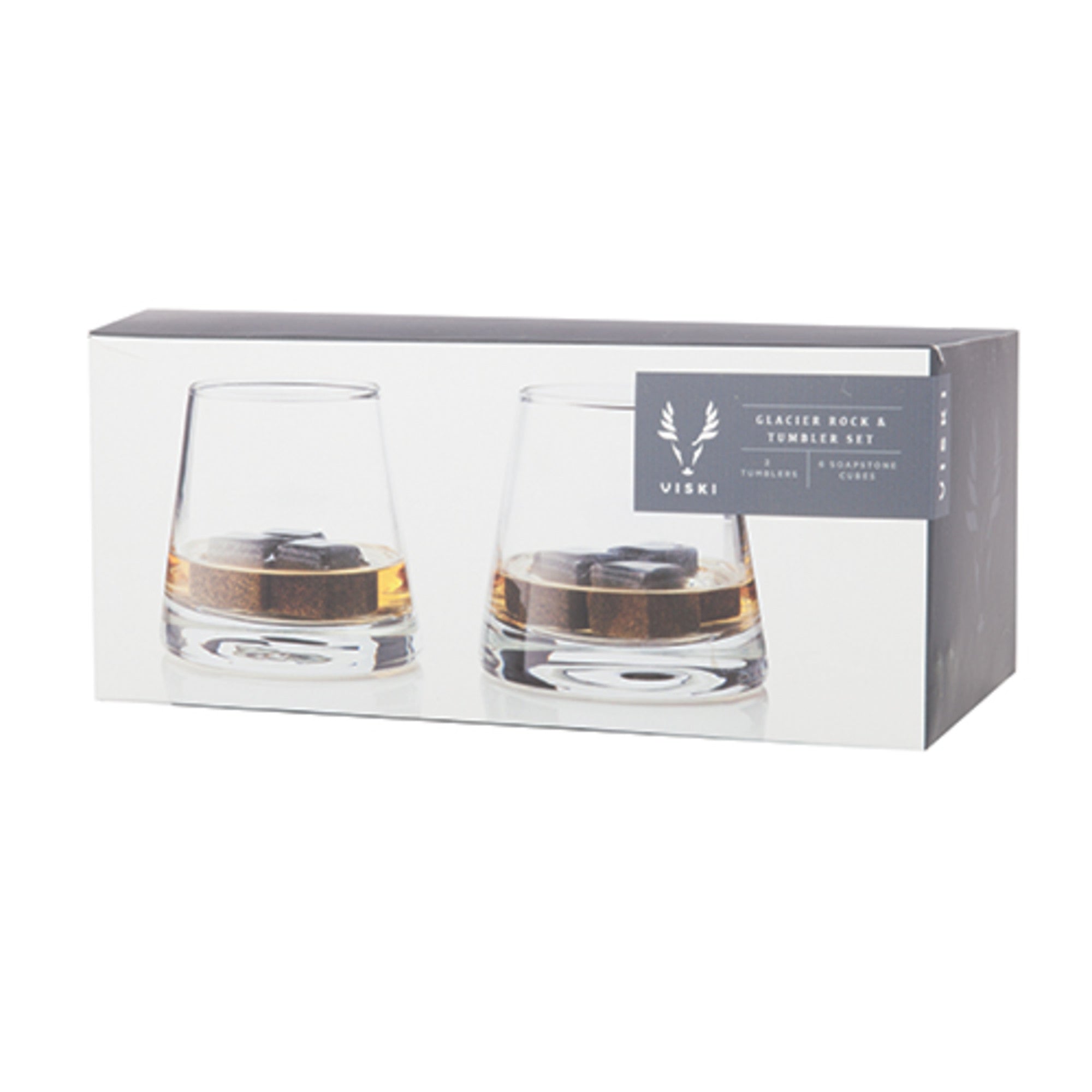Glacier Rocks® 8-Piece Soapstone Cube and Tumbler Set by Vis (3776) Drinkware Viski