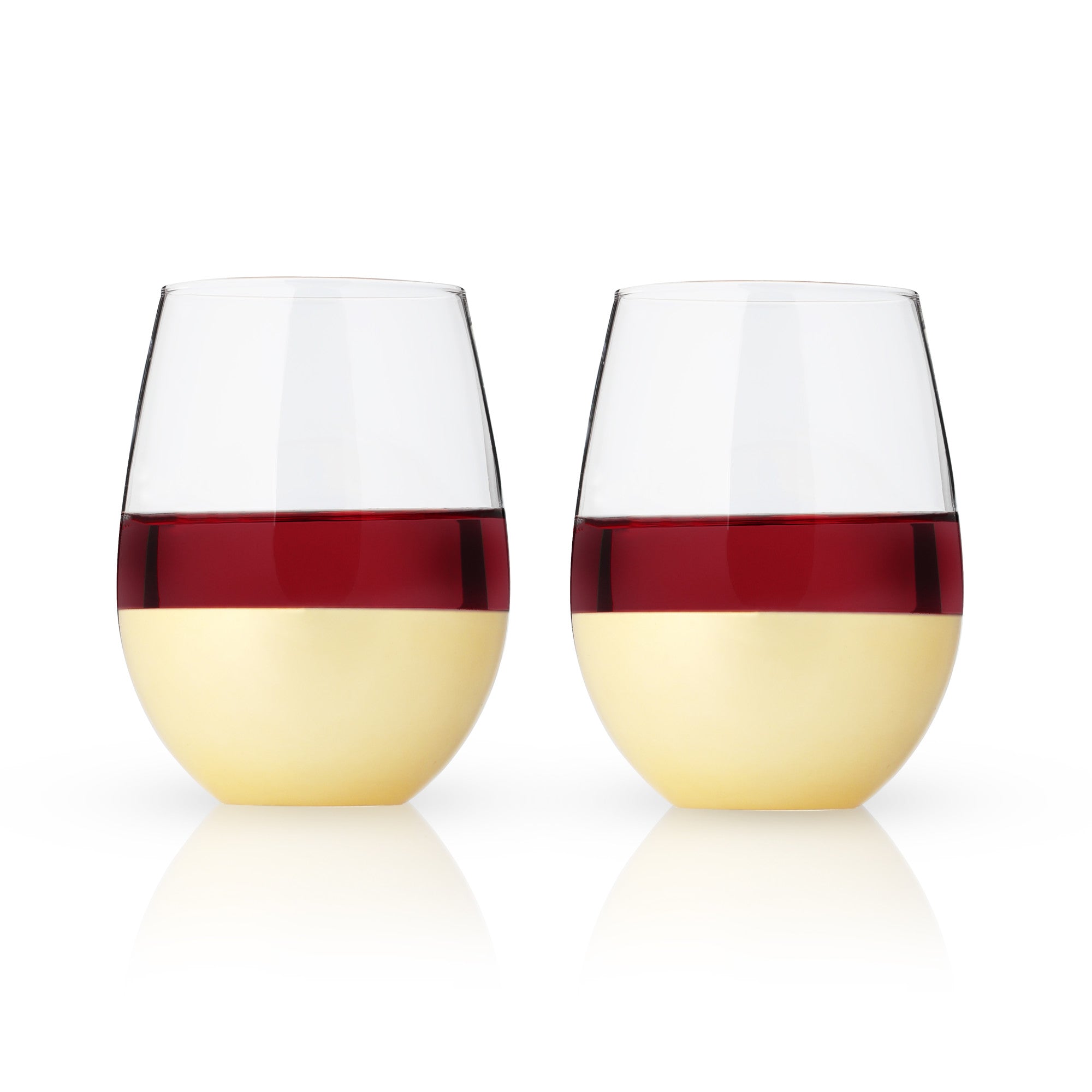 Gold-Dipped Wine Tumblers by Viski (10289) Drinkware Viski