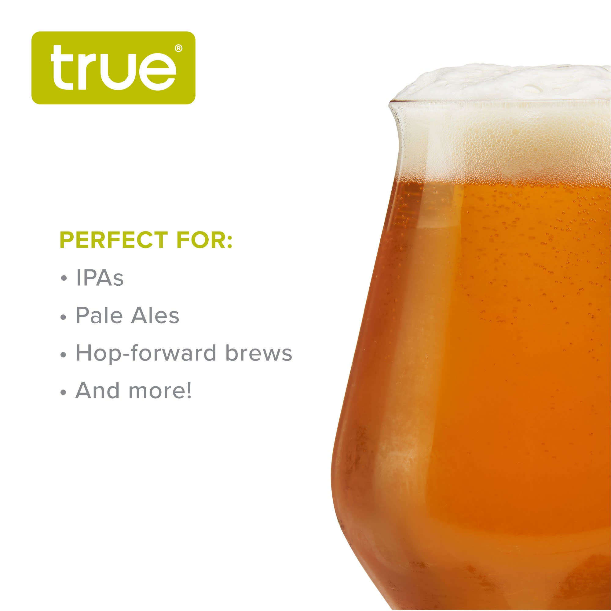 IPA Beer Glasses, Set of 4 by True (9955) Drinkware True 