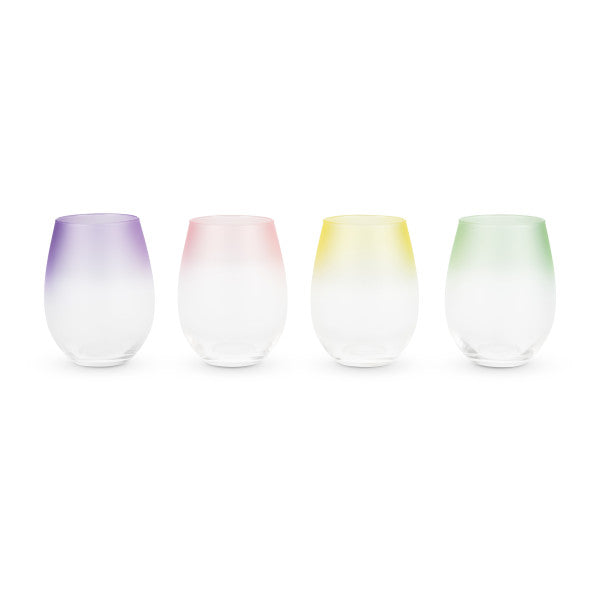 Frosted Ombre Stemless Wine Glasses Set of 4 by Blush®(6314)