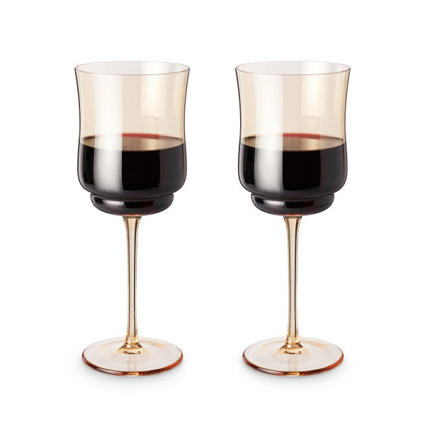 Tulip Stemmed Wine Glass in Amber by Twine Living (10878)