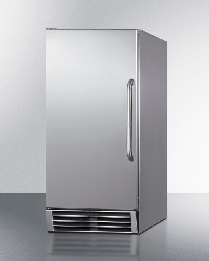 Summit - 15" Stainless Steel Built-In Clear Ice Maker, 25 lbs. Storage Capacity (BIM44GCSS)