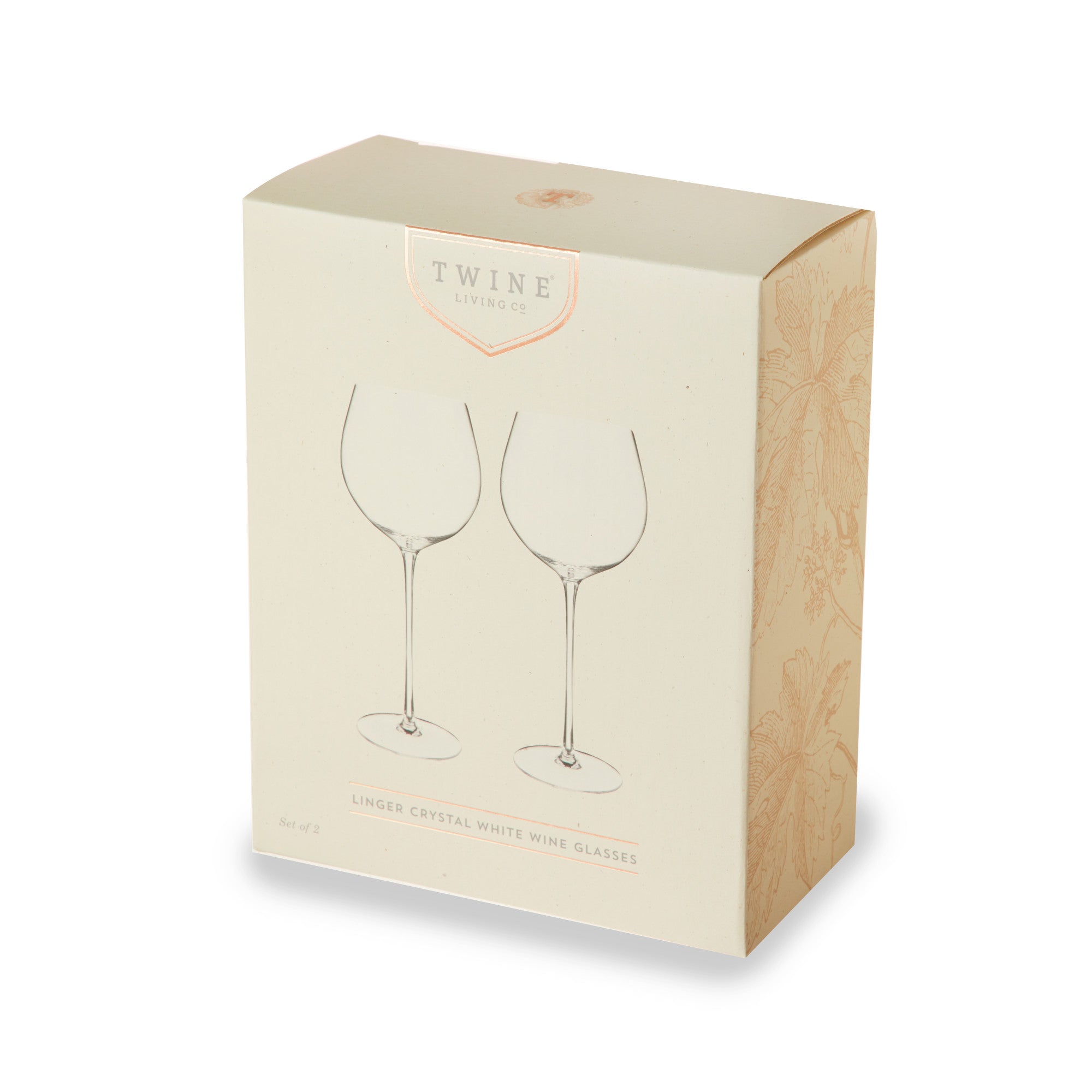 Linger Crystal White Wine Glass Set by Twine Living® (10755) Drinkware Twine