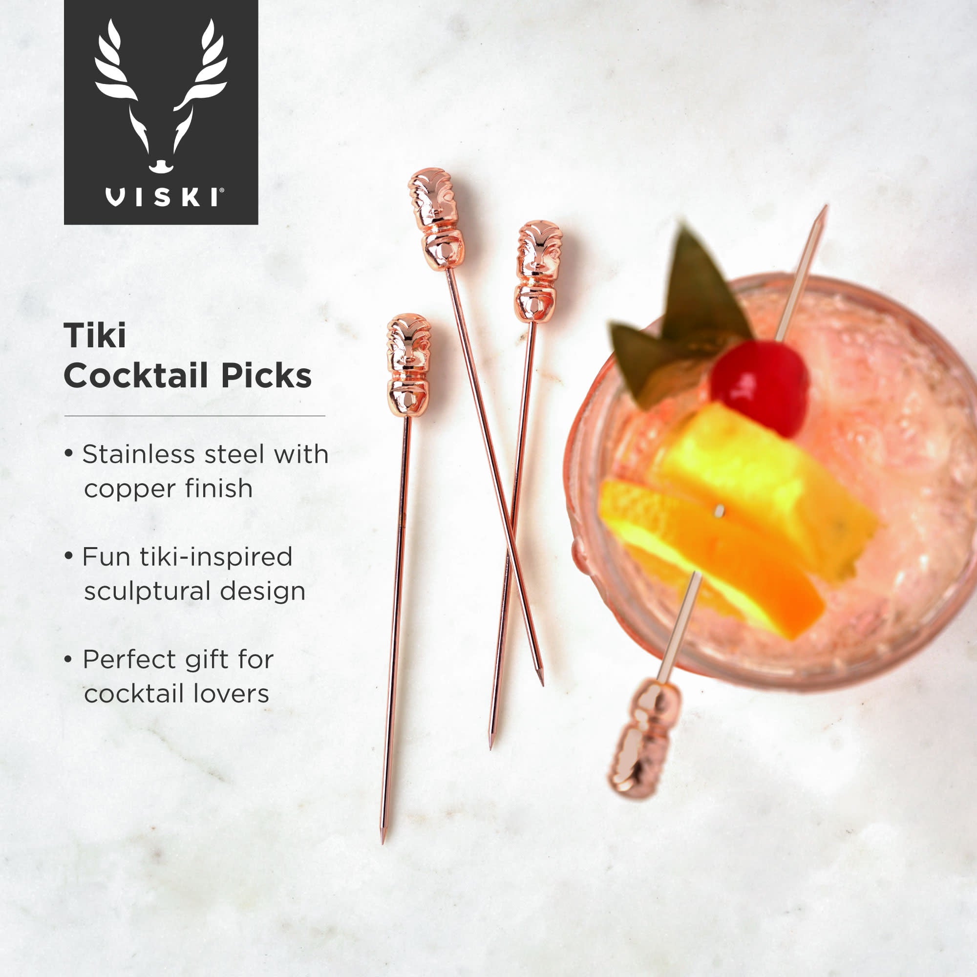 Set of 4 Tiki Cocktail Picks by Viski® (7639)