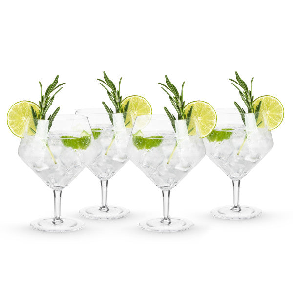 Angled Crystal Gin & Tonic Glasses (Set of 4) by Viski (11050)