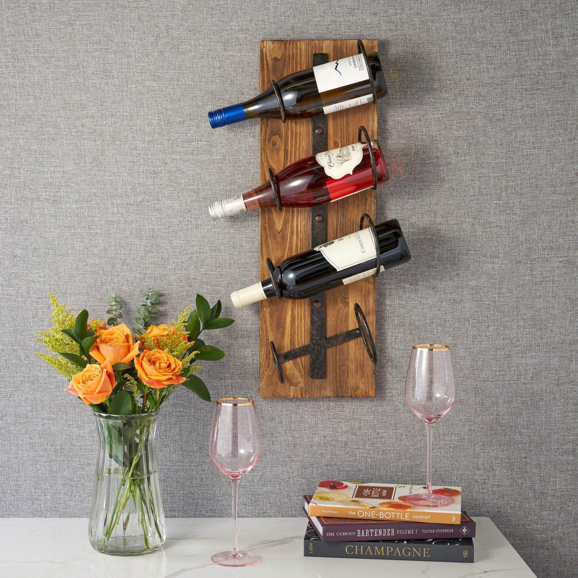 Metal and Wood Wine Rack by Twine® (2741) Wine Accessories Twine